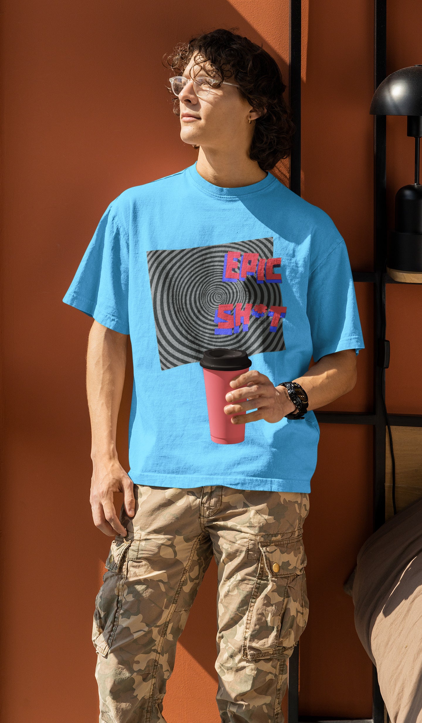 Blue Epic Shit Printed Oversized T-shirt - UNISEX