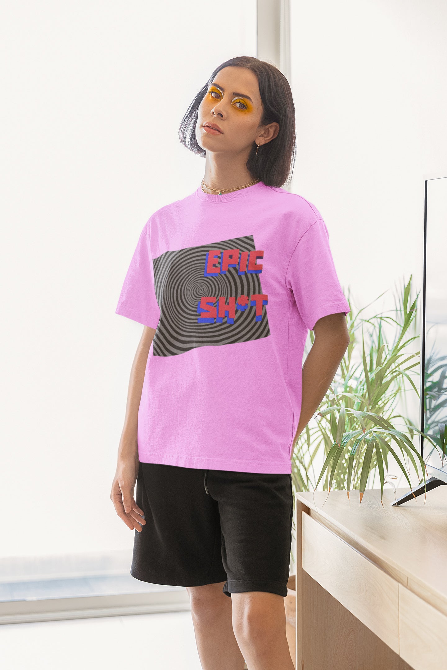 Purple Epic Shit Printed Oversized T-shirt - UNISEX