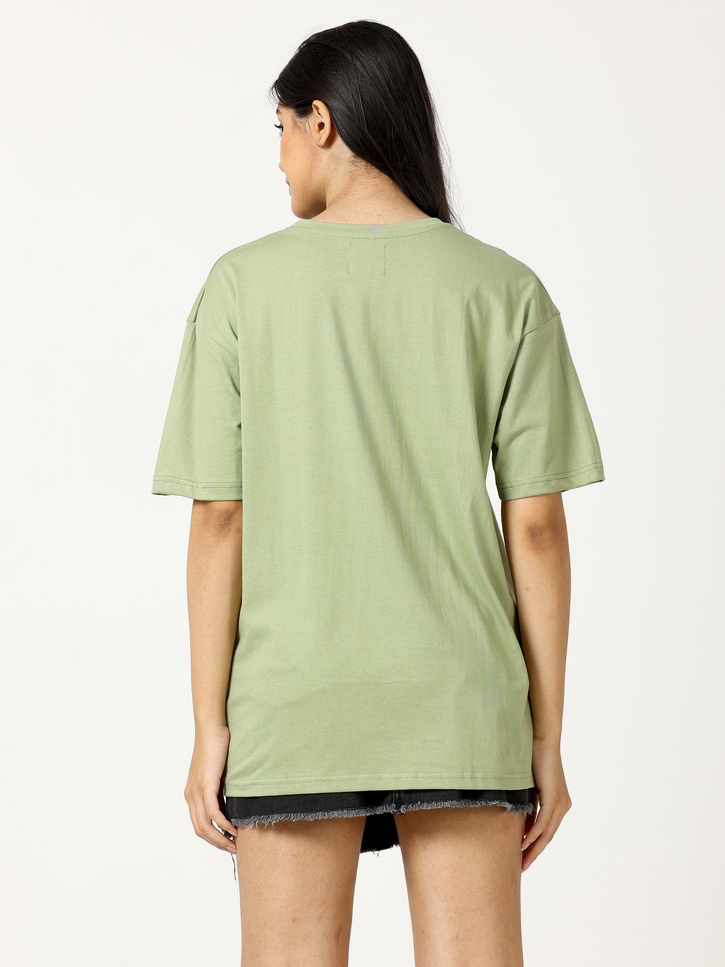 Sea Green Rebel Zebra Printed Oversized T-shirt - UNISEX