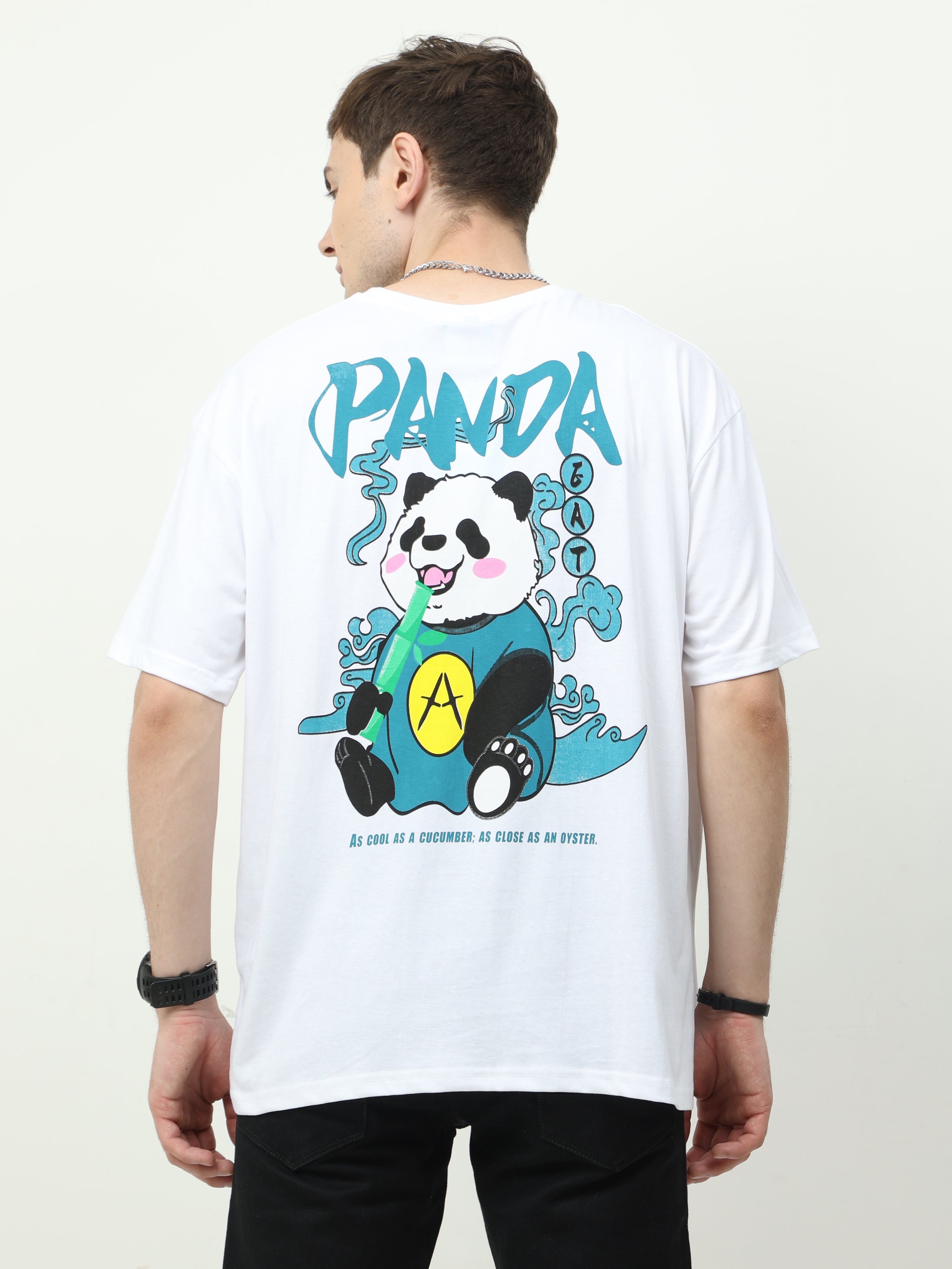 White Panda Printed Oversized T-shirt - UNISEX