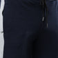 Navy Blue striped casual premium Popcorn Track Pant for mens