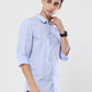 Diamond printed light blue premium cotton formal shirt for men
