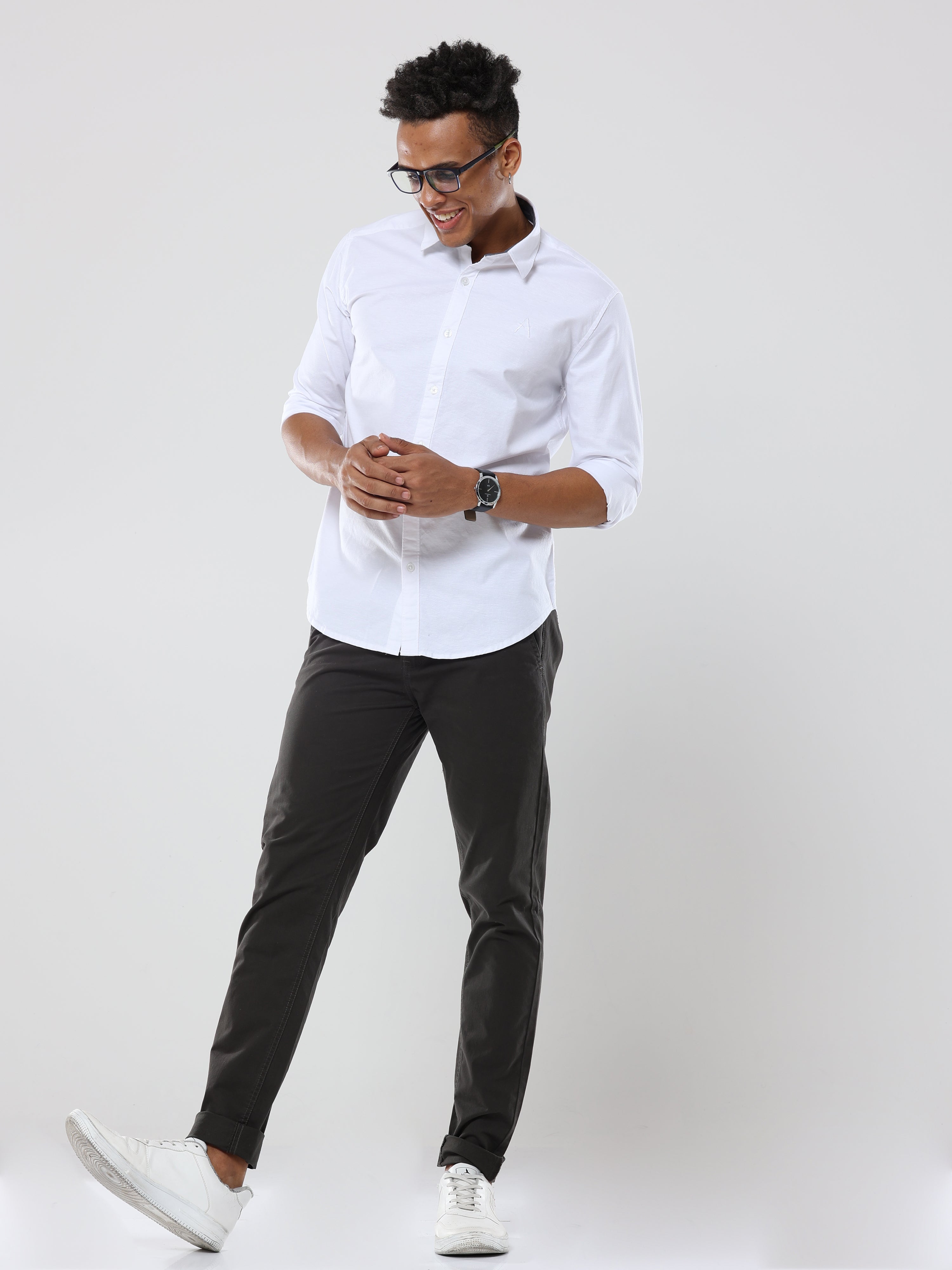 White Plain premium Cotton Oxford  Shirt For Men