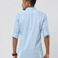 Flower bunch printed light blue premium cotton formal shirt for men