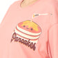 Rose Gold Pancake Printed Oversized T-shirt for women