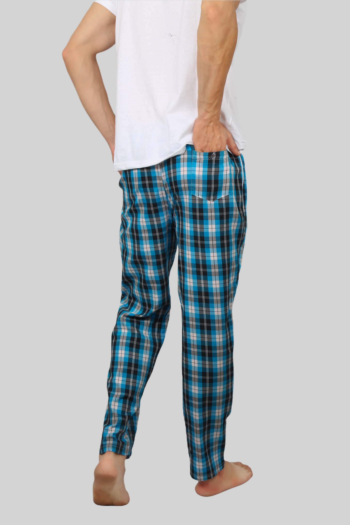 Sky Blue soft and super comfortable checkered pajamas for men