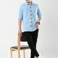 Sky Blue Double Pocket Royal Knit overshirt - UNISEX