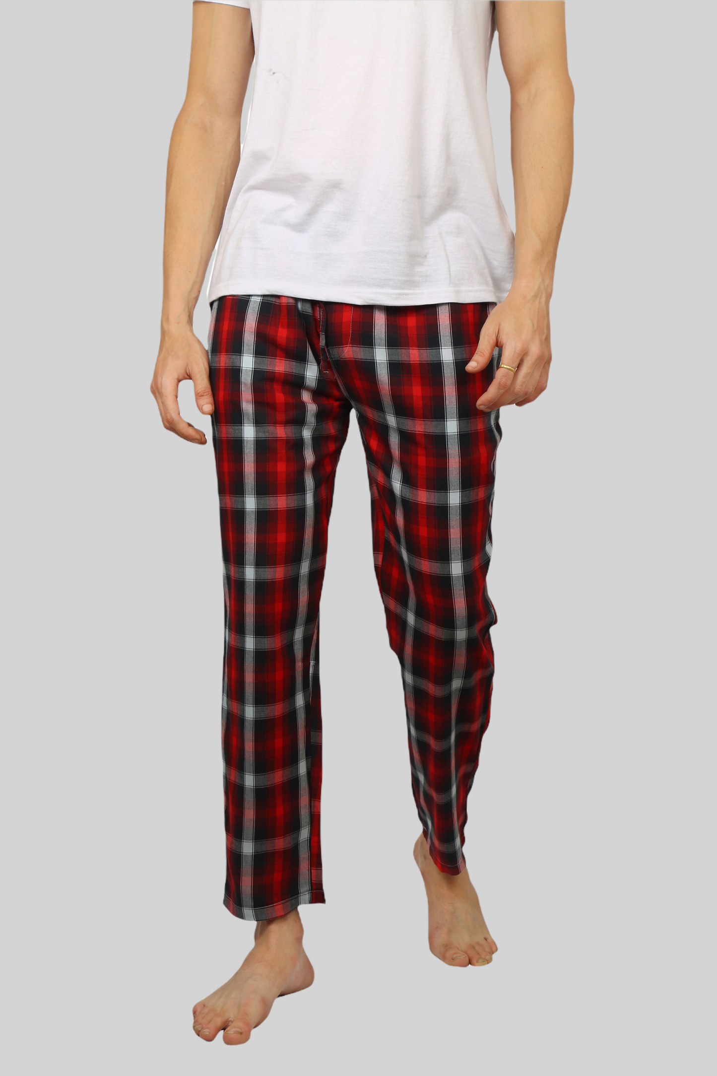 Deep Red soft and super comfortable checkered pajamas for men