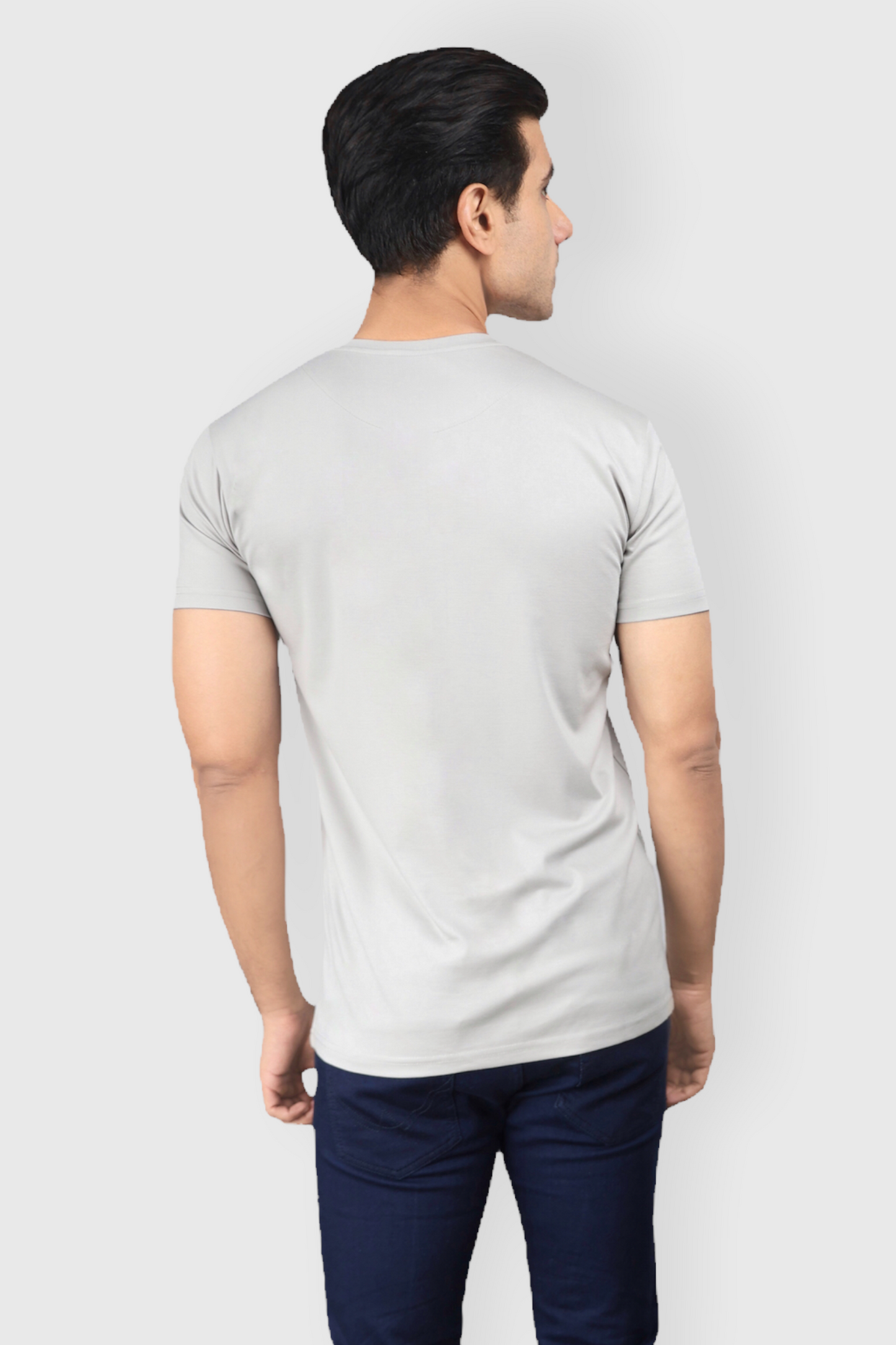 Gray dissolved printed Classic Italian printed T-shirt for men