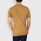 Sand Brown Half Sleeve Flat Knit self striped Round neck T-Shirt for men