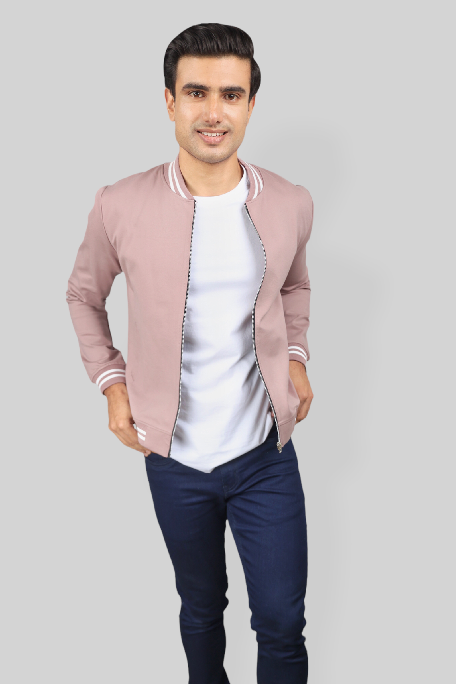 Classic Rose Gold Bomber Jacket for men Albatross Clothing