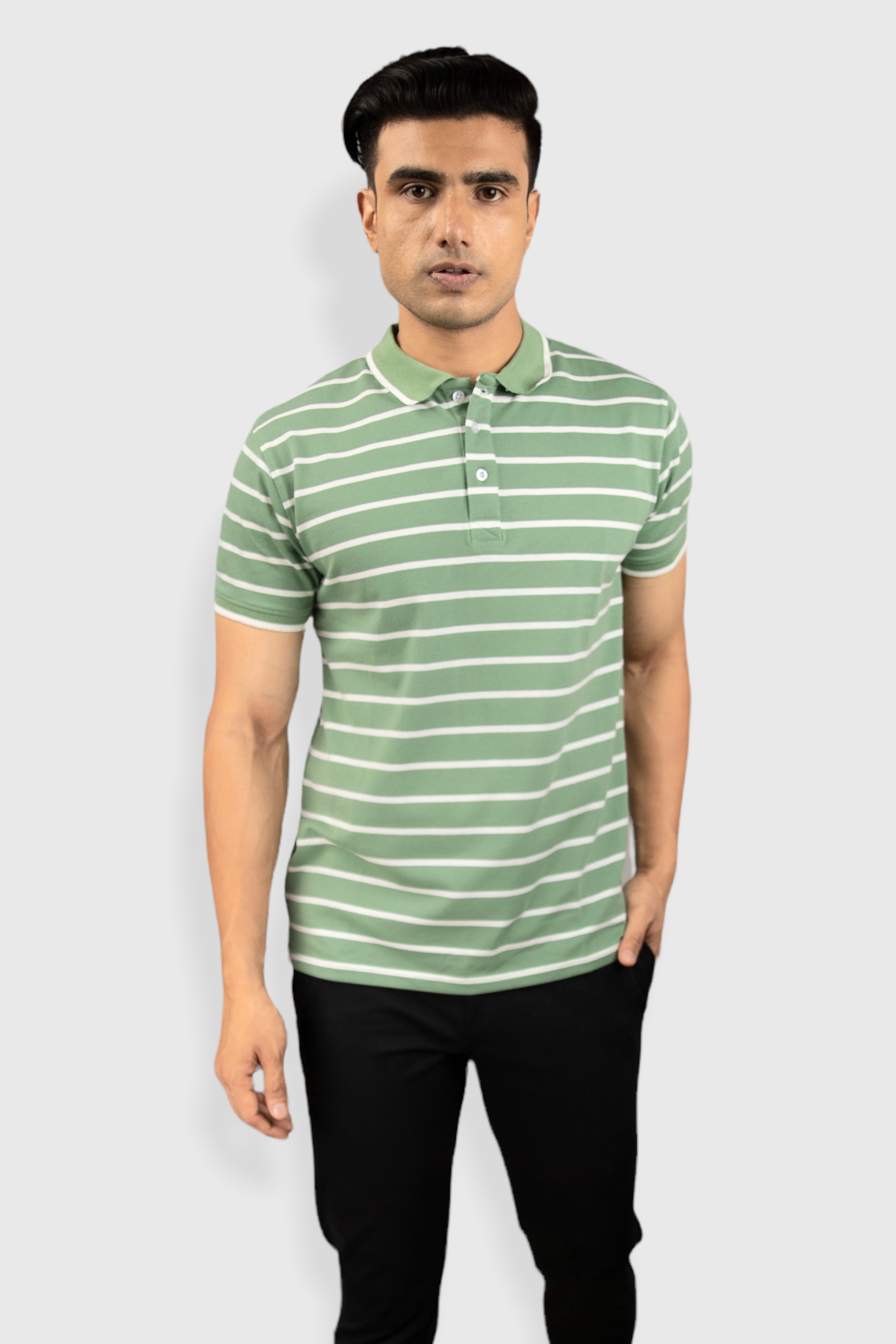 Blue and Green Shadow Stripe Mayfair Shirt