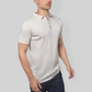 Off-White Half Sleeve self textured Flat Knit Collar T-Shirt