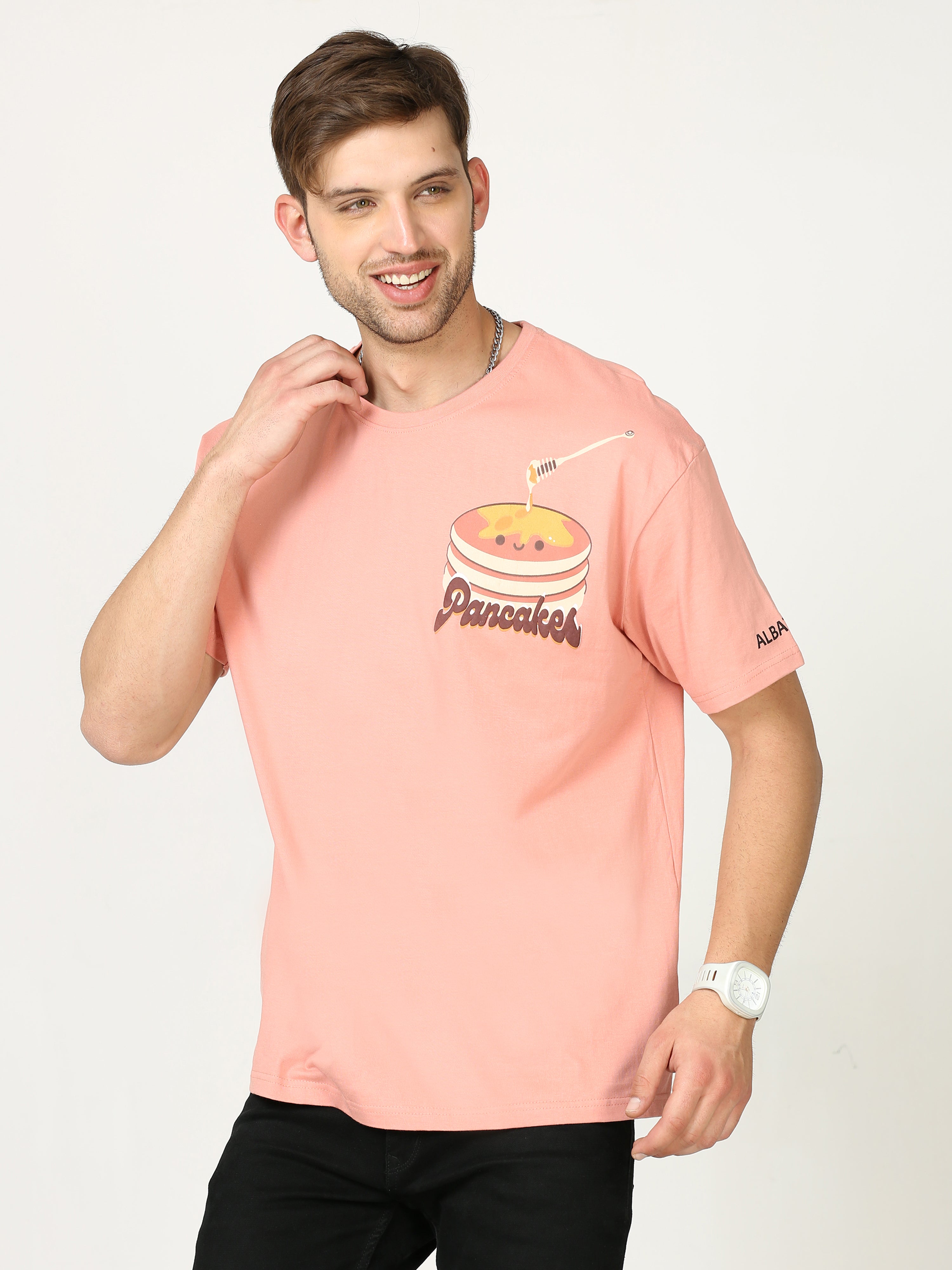 Rose Gold Pancake Printed Oversized T-shirt