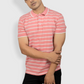 Albatross men’s pink stripe cotton Matty collar tshirt