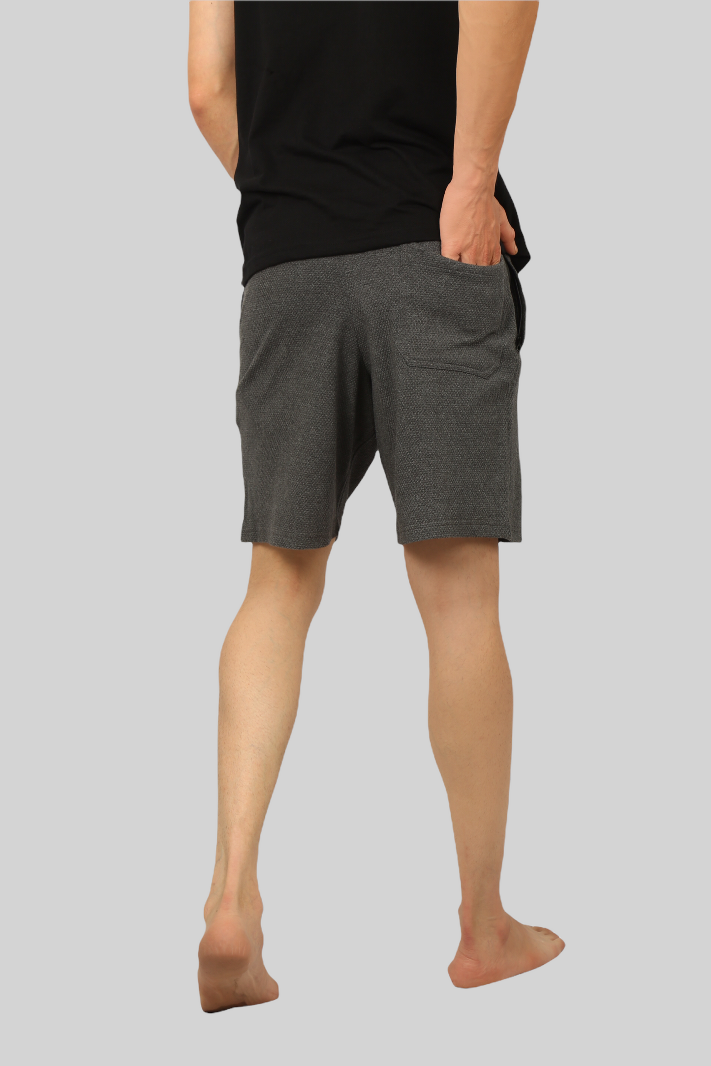 Dark Grey casual premium popcorn shorts for men