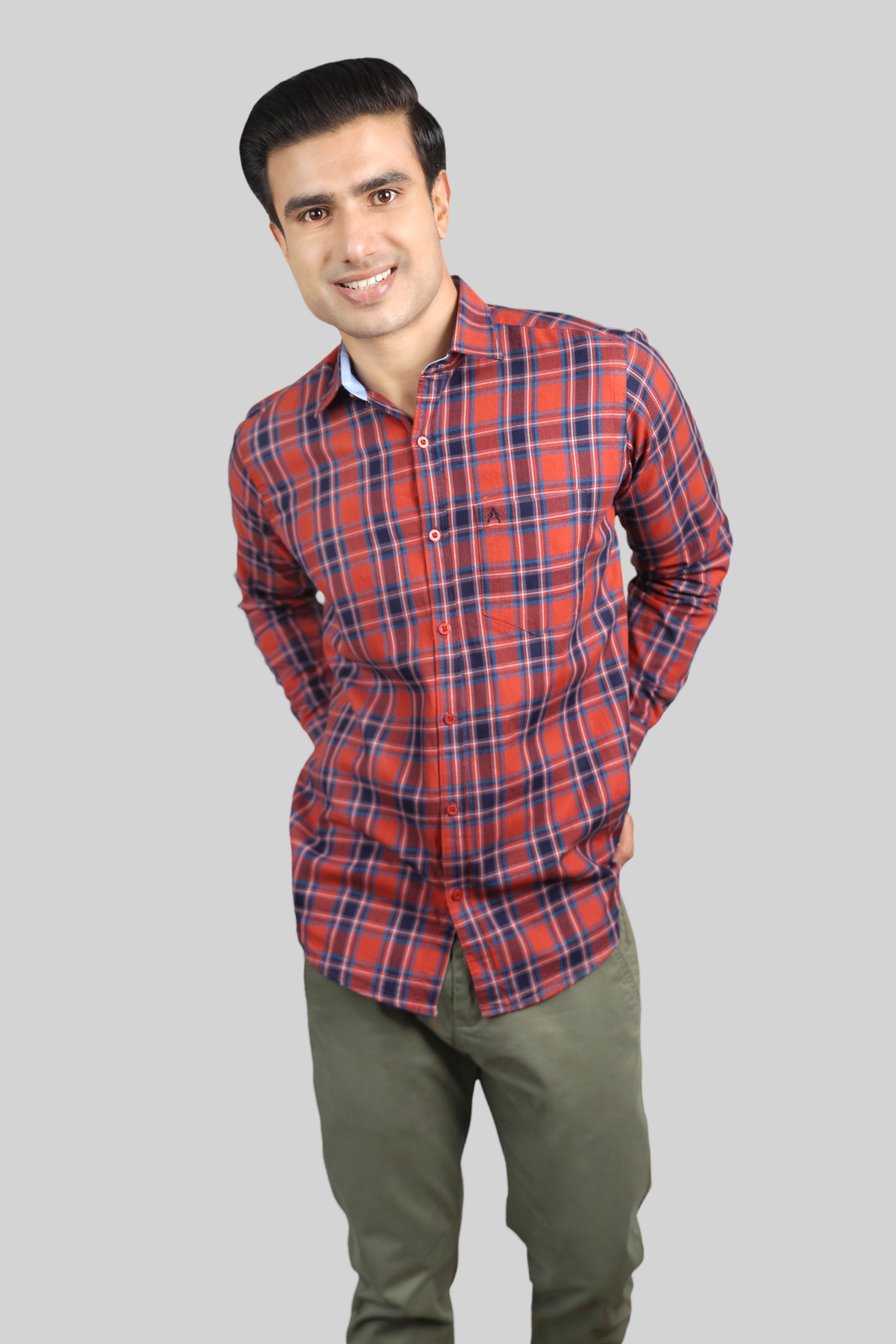 Red Checks premium Cotton shirt for men