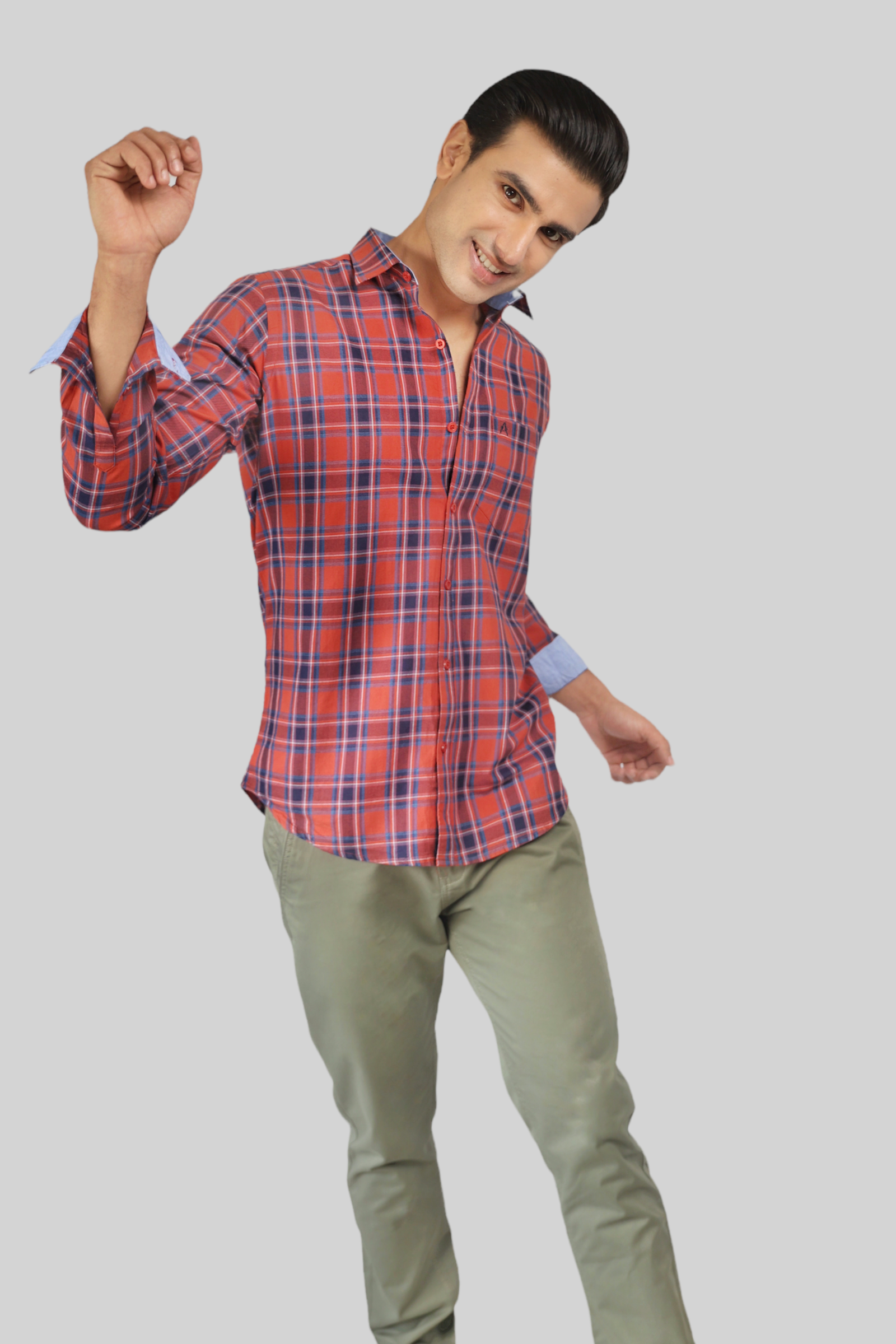Red Checks premium Cotton shirt for men