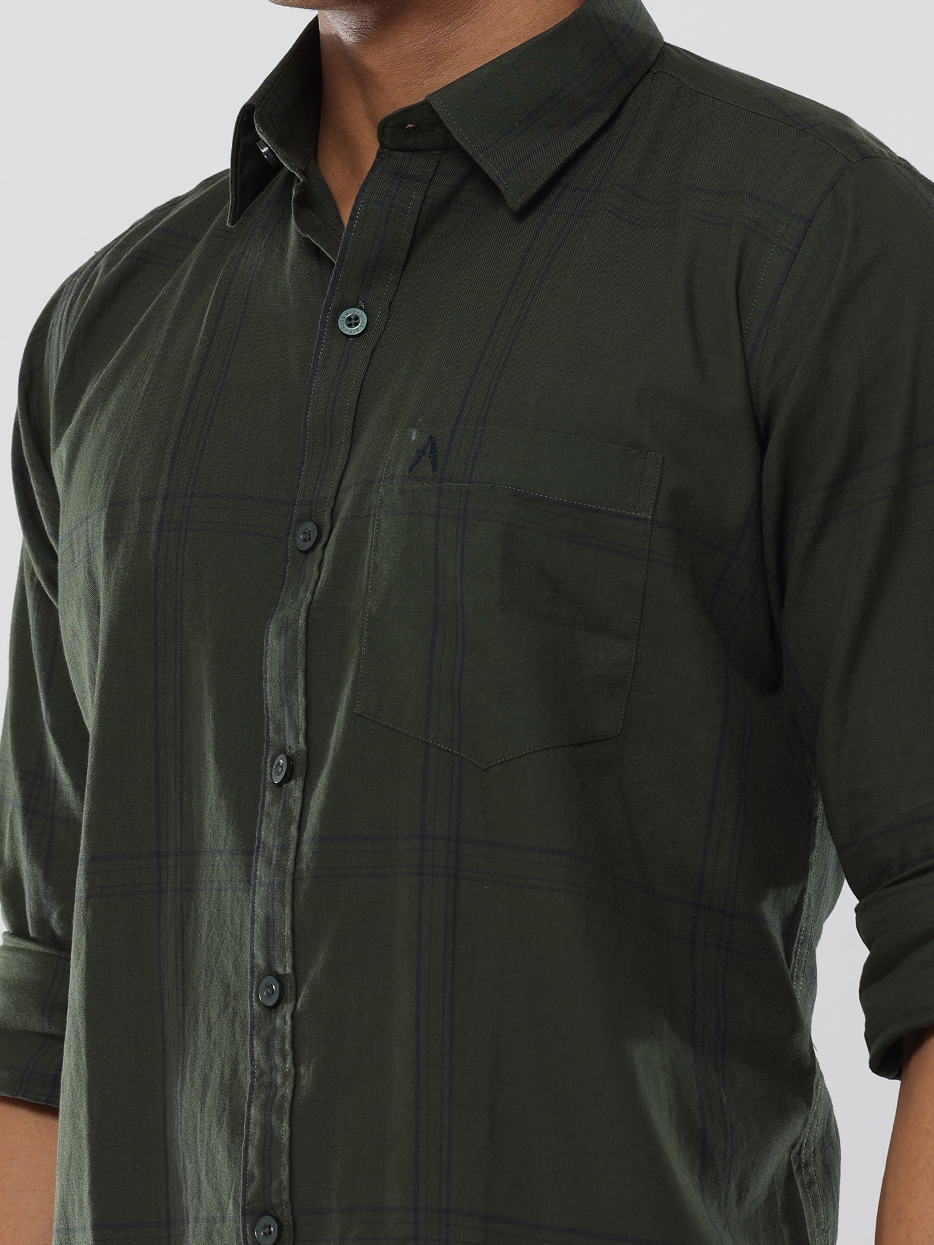 Black and Green Plaid Checks premium Cotton shirt for men