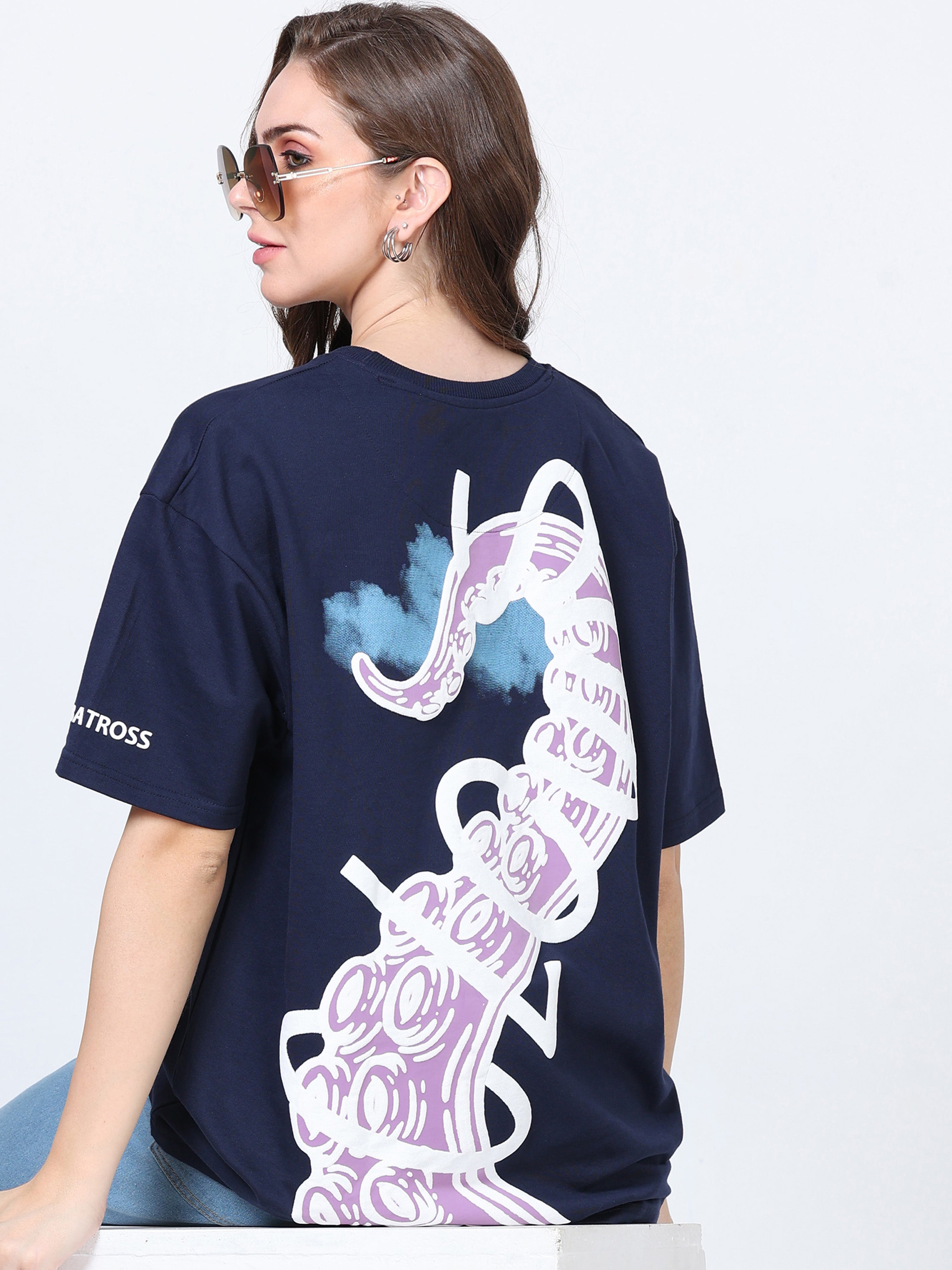 Blue Clouds Heavy Oversized T-shirt - UNISEX