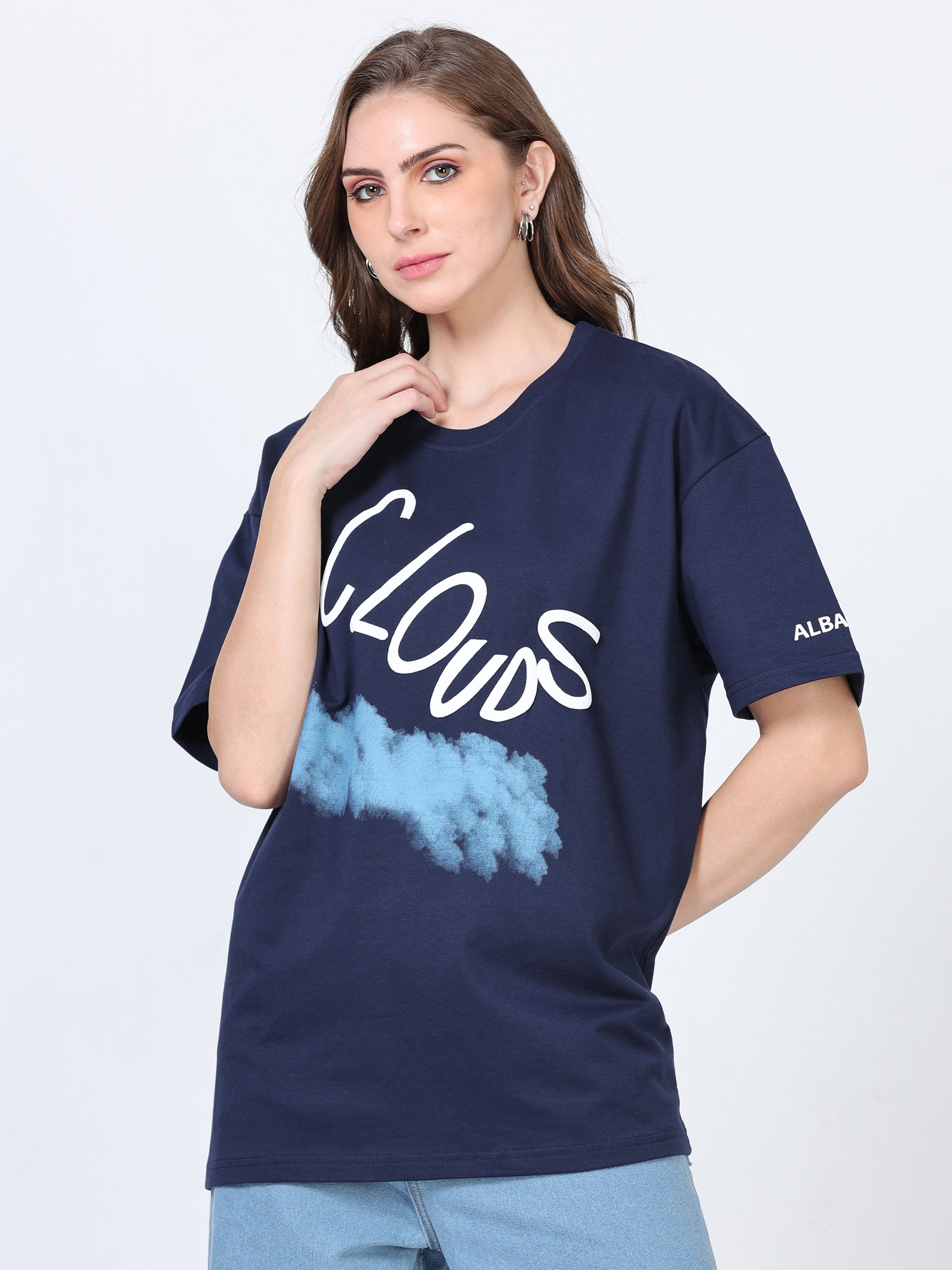 Blue Clouds Heavy Oversized T-shirt - UNISEX