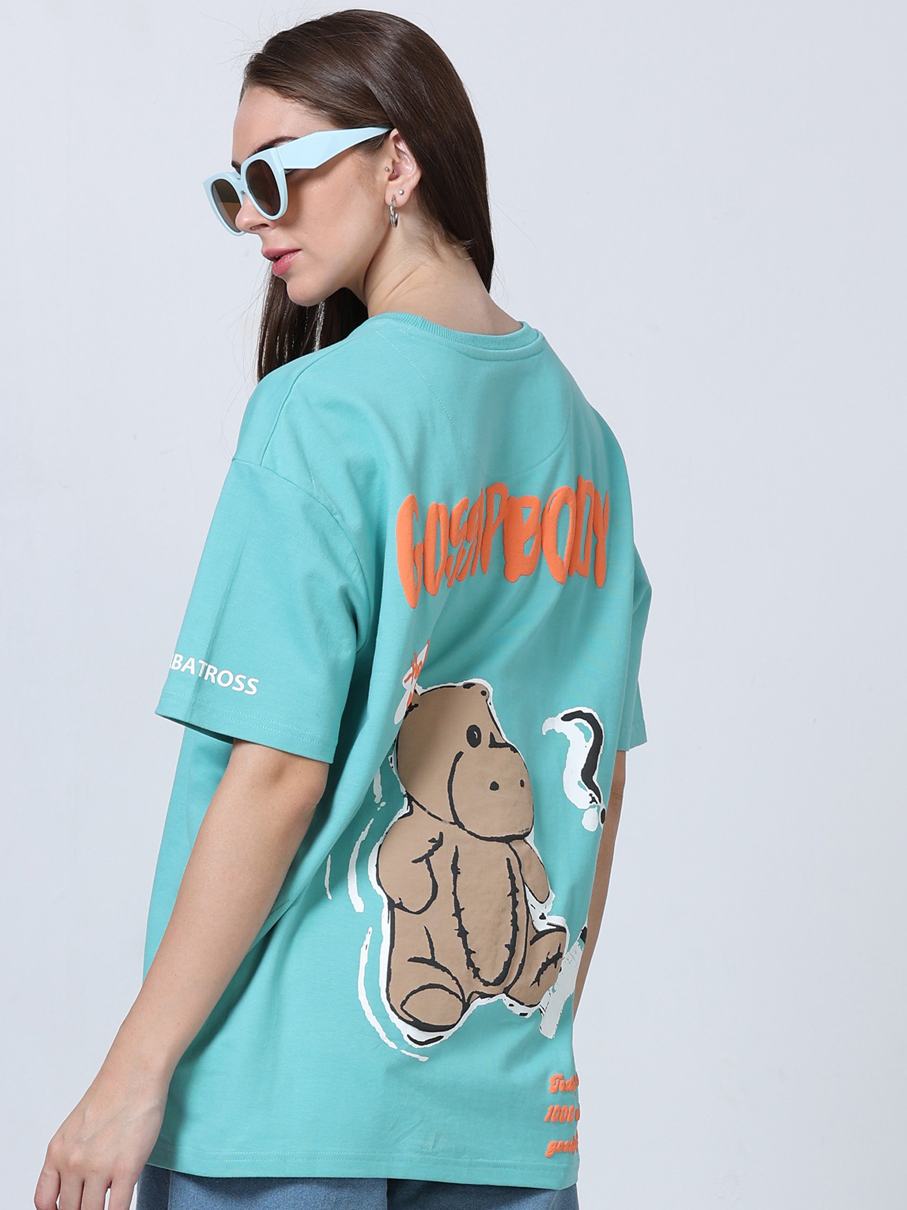 Sea Green Gossip Body Heavy Oversized T-shirt - UNISEX