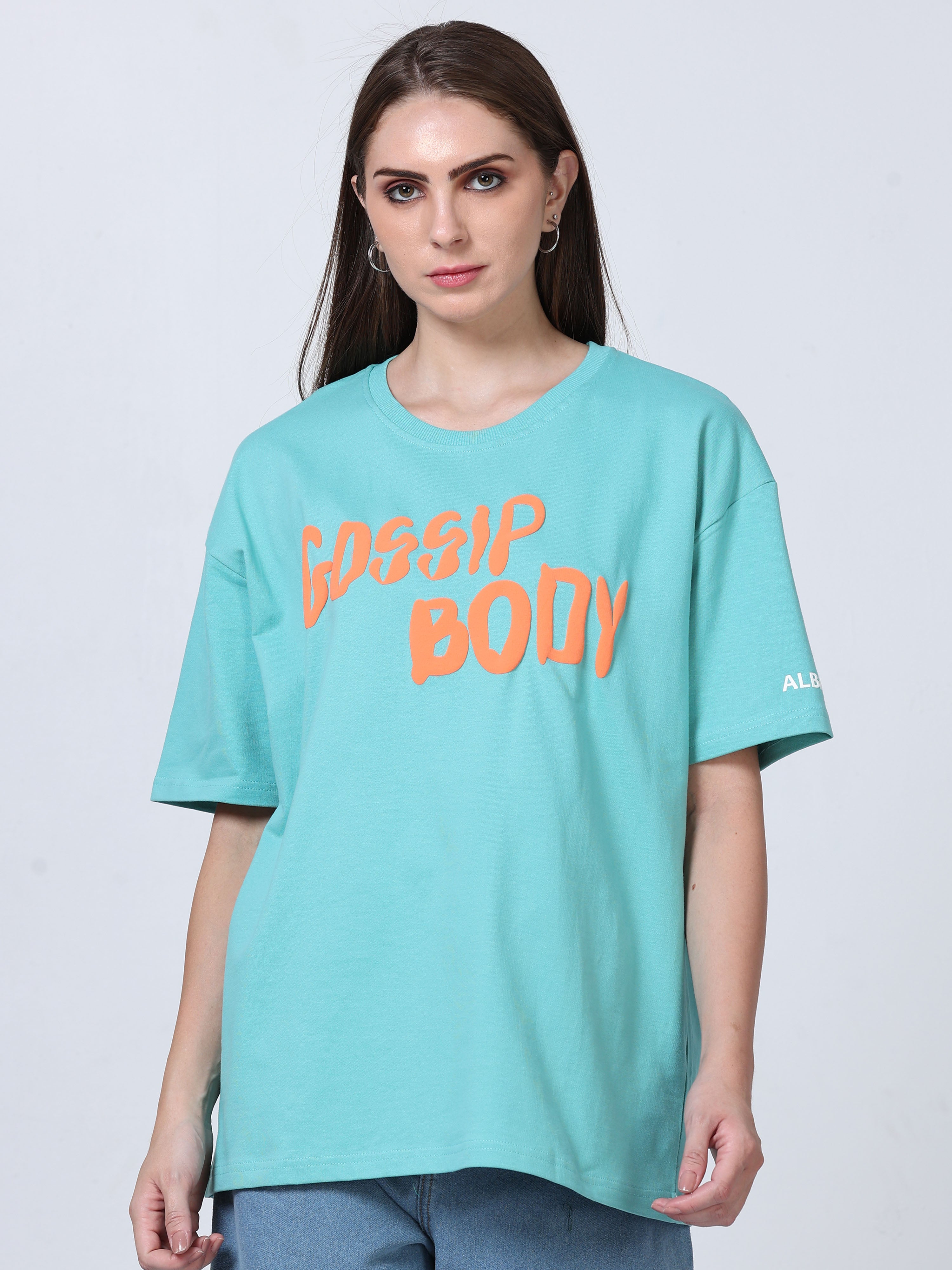 Sea Green Gossip Body Heavy Oversized T-shirt - UNISEX