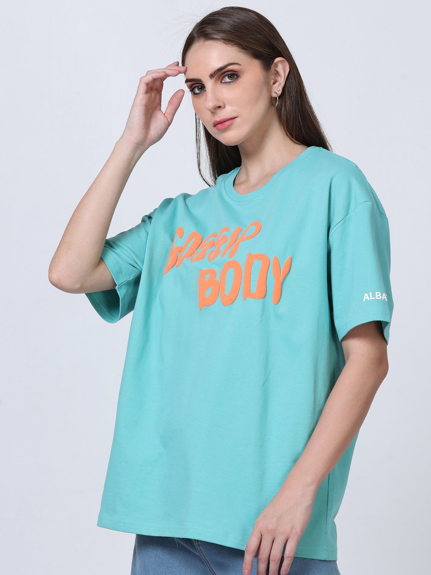 Sea Green Gossip Body Heavy Oversized T-shirt - UNISEX