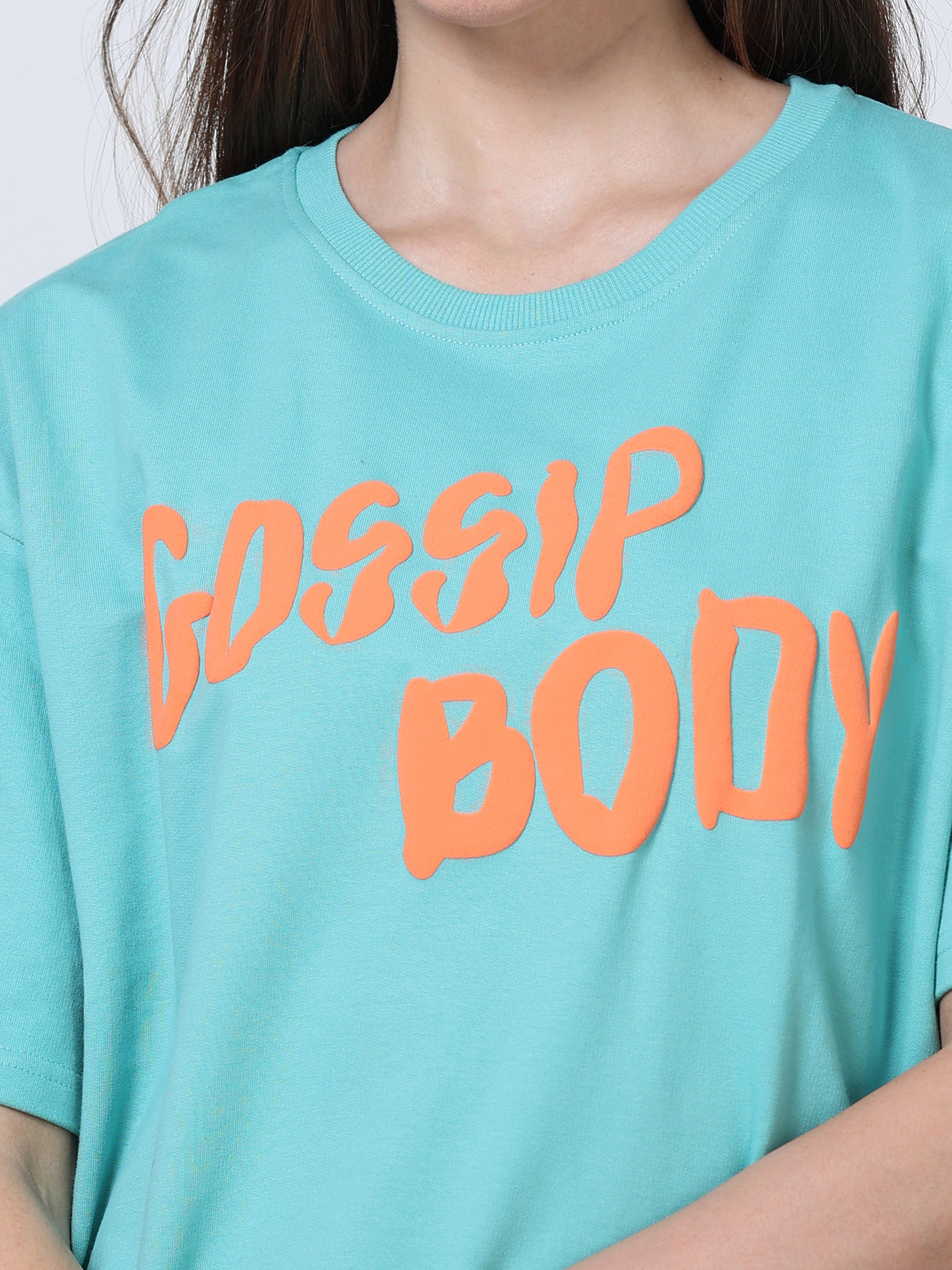 Sea Green Gossip Body Heavy Oversized T-shirt - UNISEX