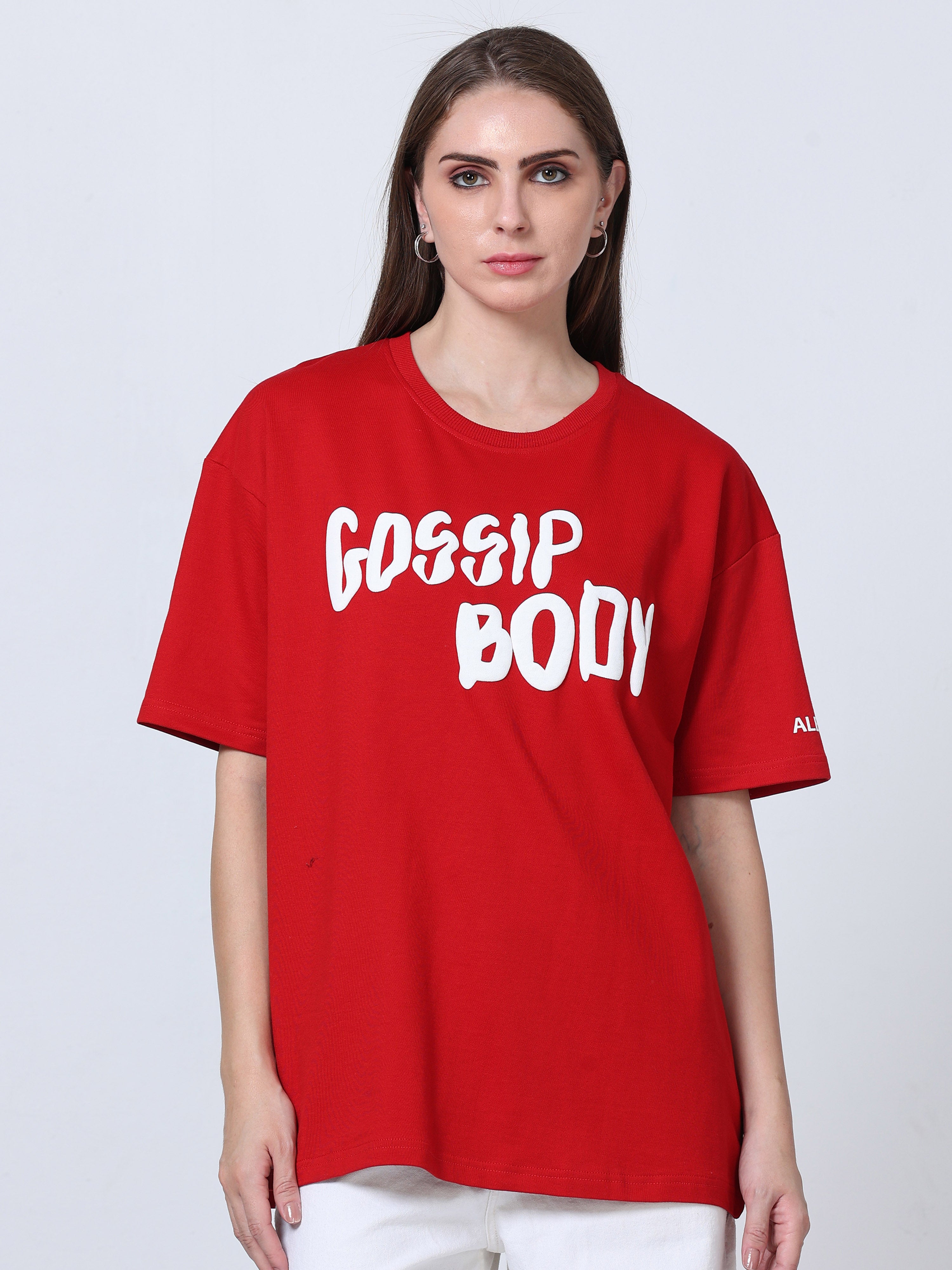 Red Gossip Body Heavy Oversized T-shirt - UNISEX