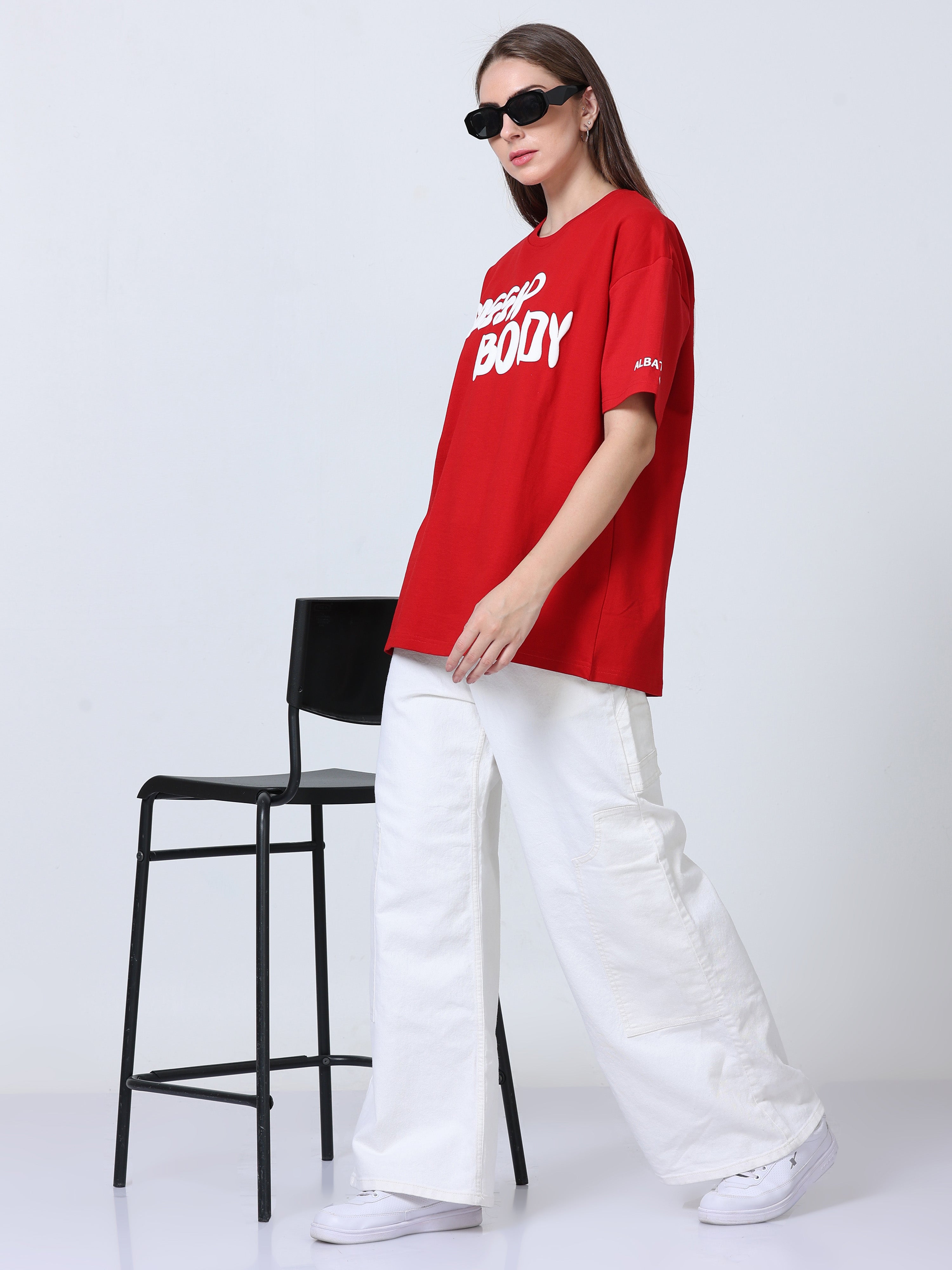 Red Gossip Body Heavy Oversized T-shirt - UNISEX