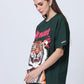 Dark Green Laughing Tiger Heavy Oversized T-shirt - UNISEX