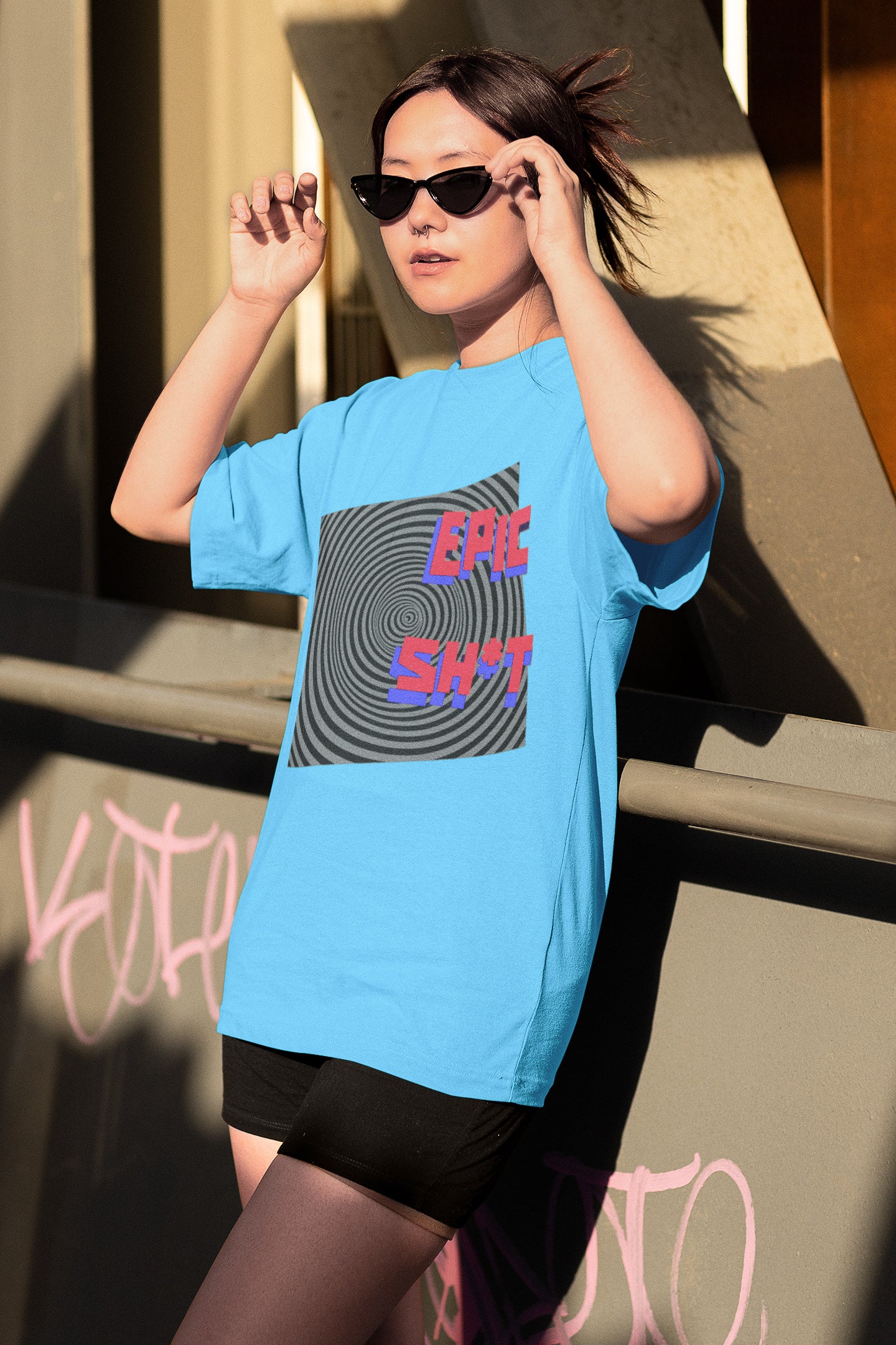 Blue Epic Shit Printed Oversized T-shirt -UNISEX