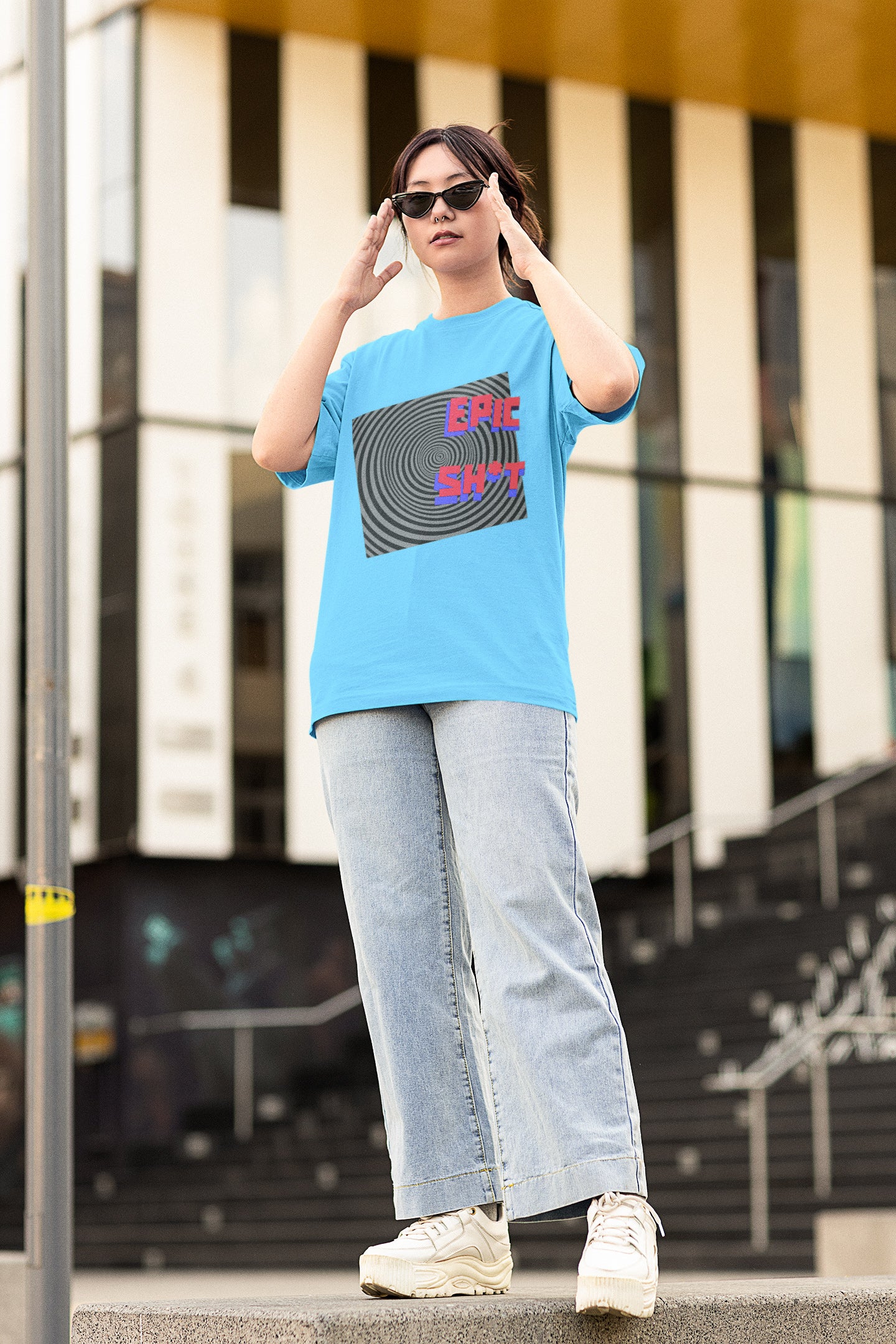 Blue Epic Shit Printed Oversized T-shirt -UNISEX