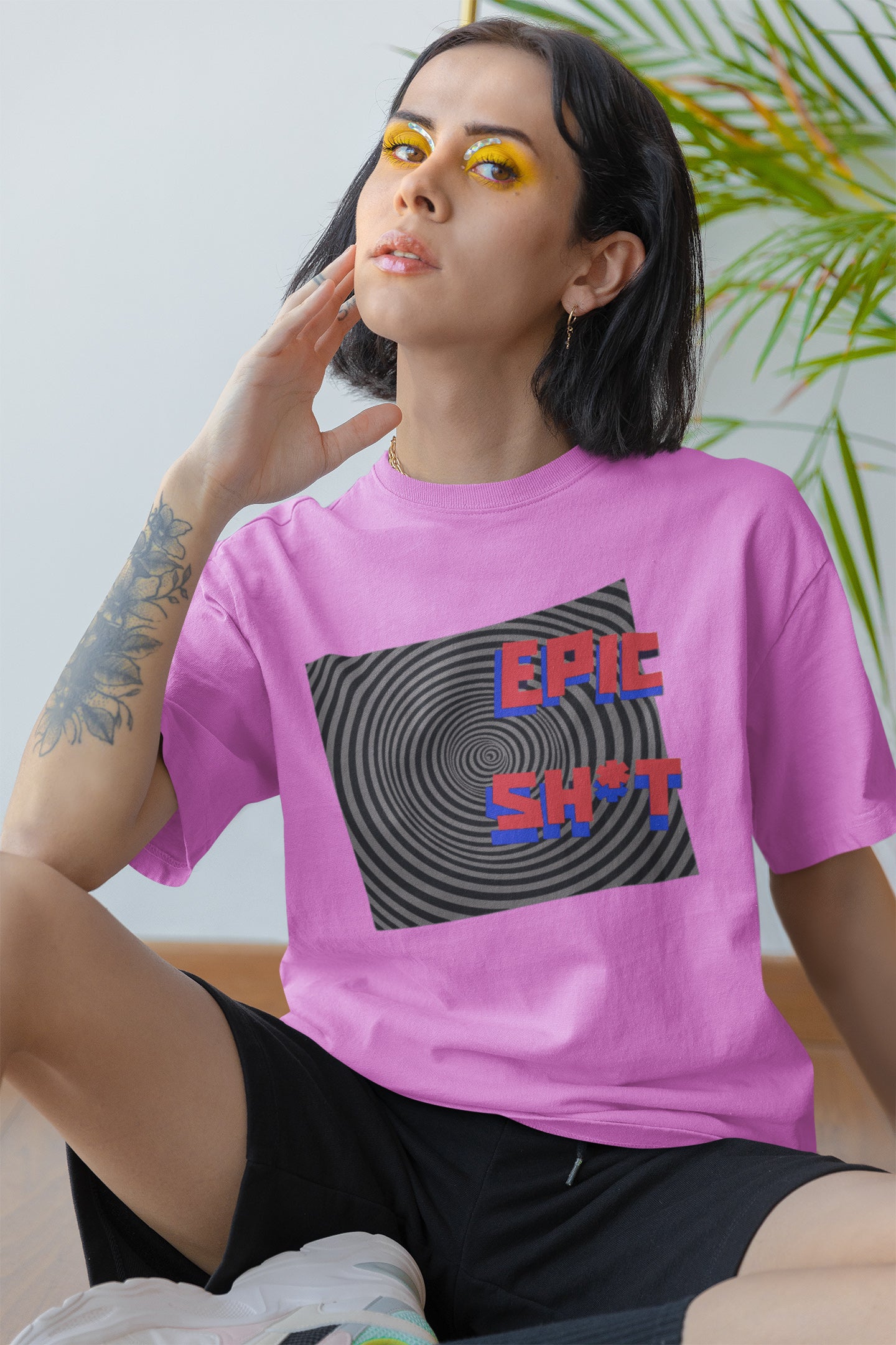 Purple Epic Shit Printed Oversized T-shirt - UNISEX