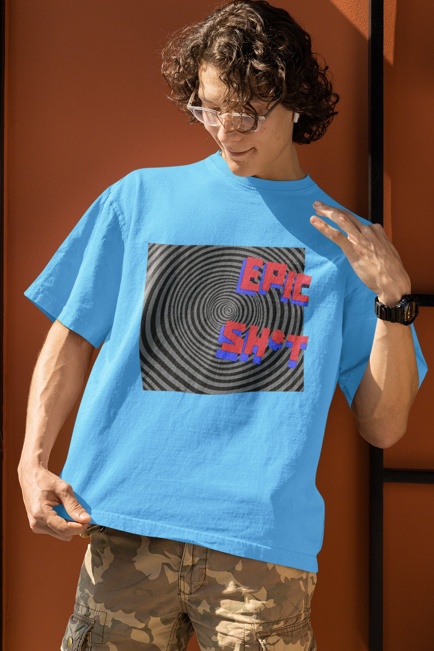 Blue Epic Shit Printed Oversized T-shirt - UNISEX