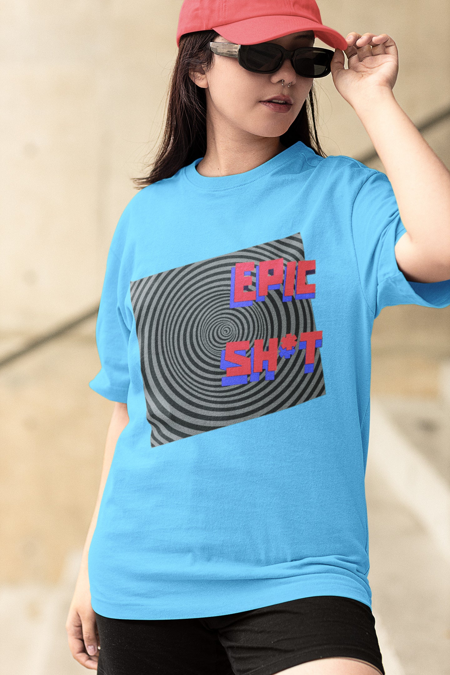 Blue Epic Shit Printed Oversized T-shirt -UNISEX