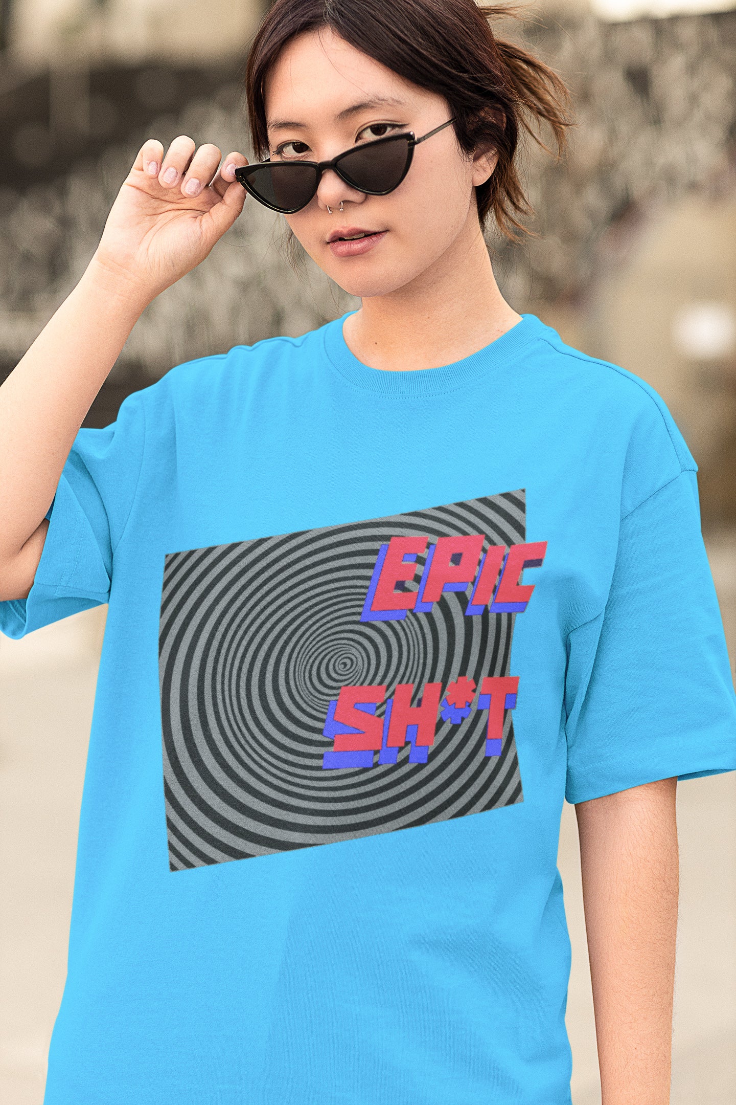 Blue Epic Shit Printed Oversized T-shirt -UNISEX