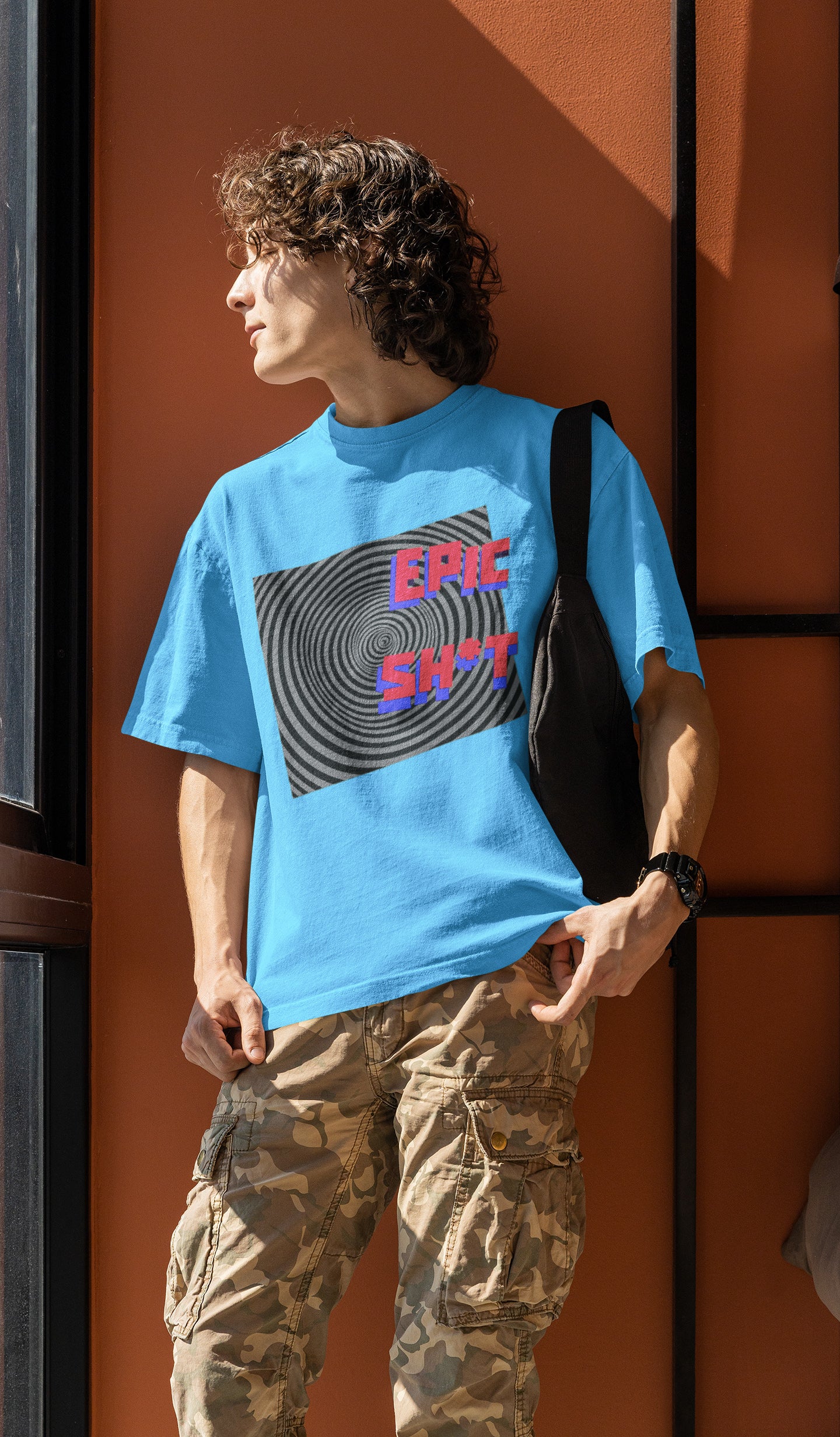 Blue Epic Shit Printed Oversized T-shirt - UNISEX