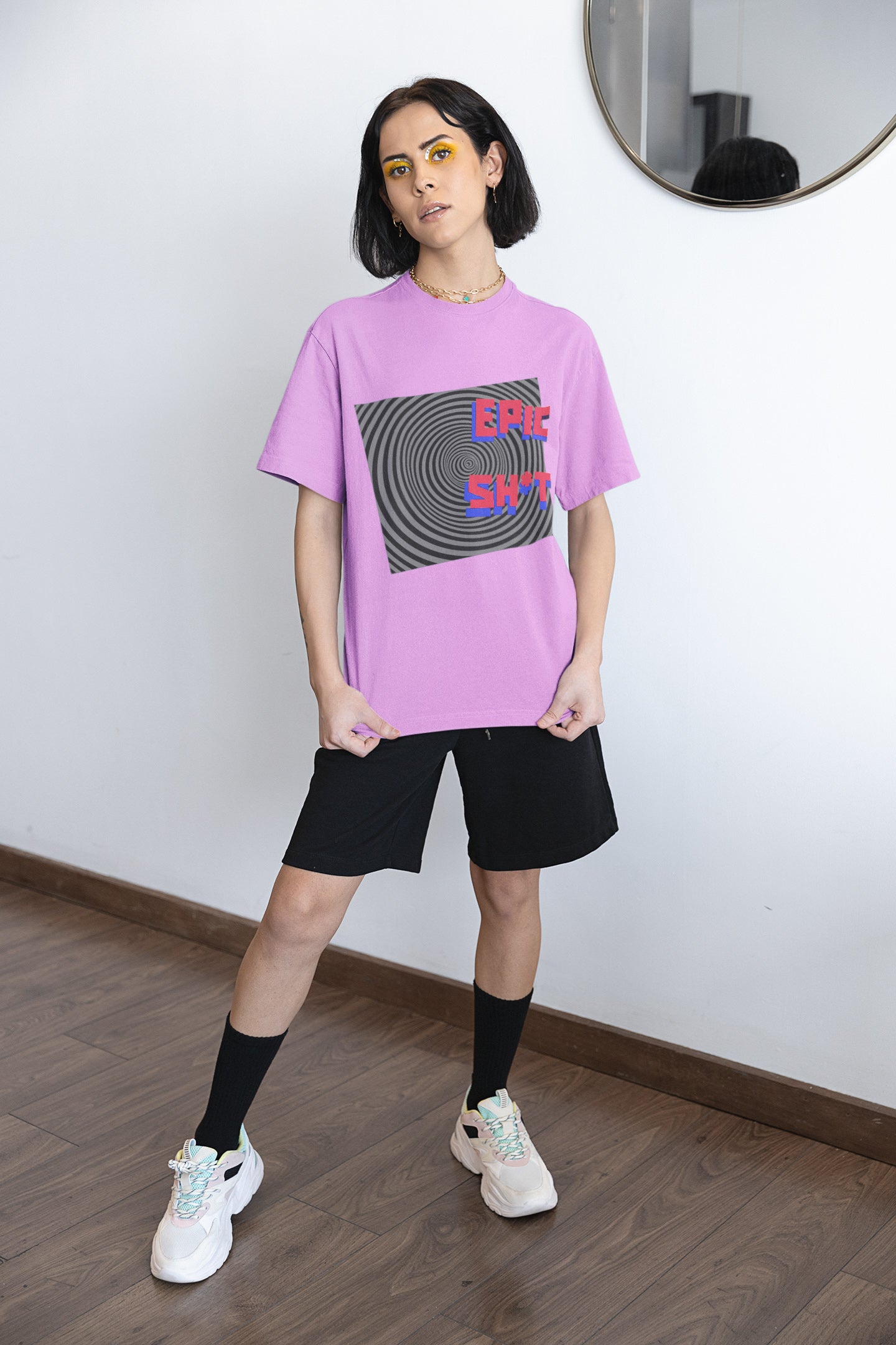 Purple Epic Shit Printed Oversized T-shirt - UNISEX