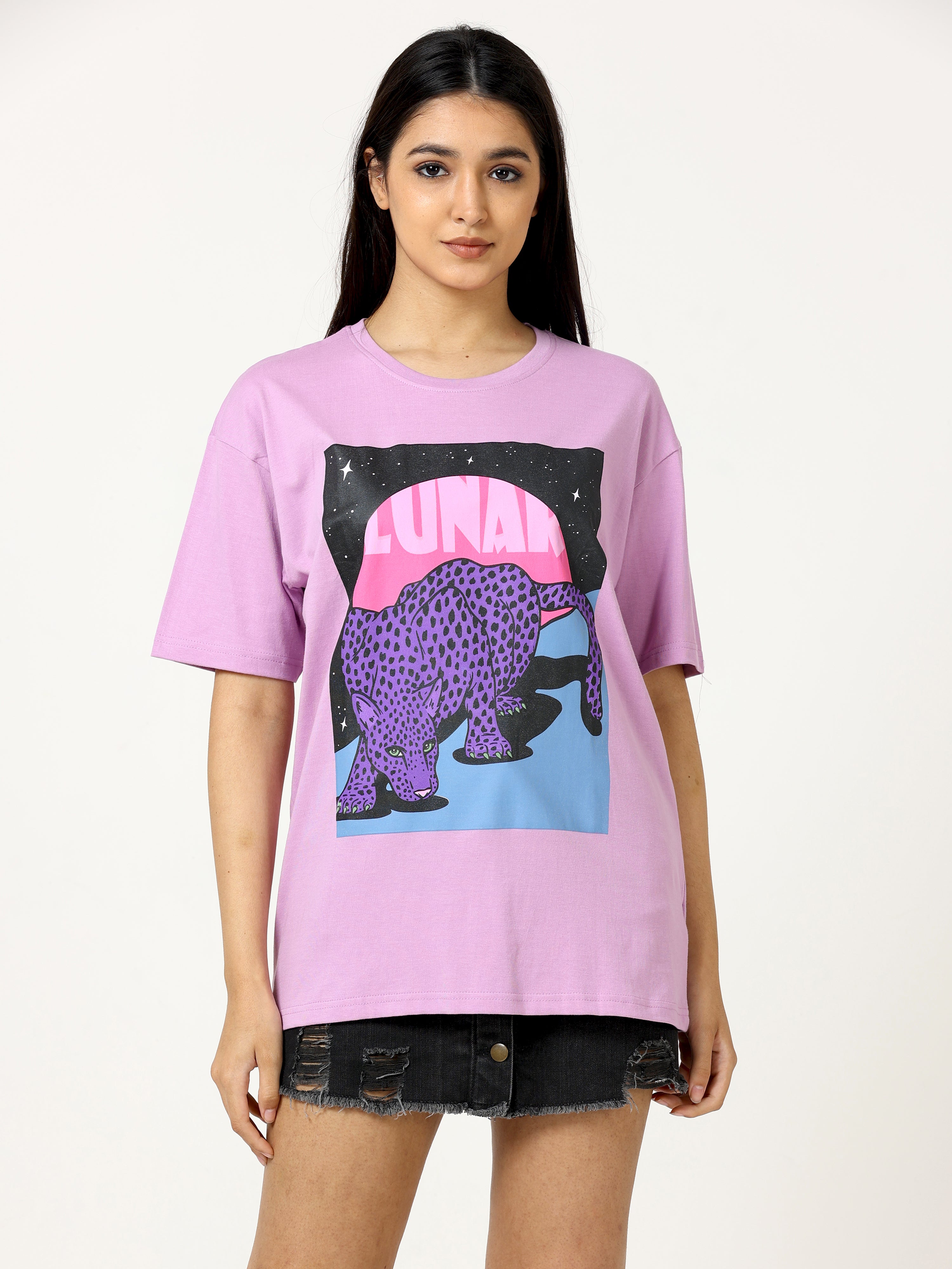 Pink Lunar Printed Oversized T-shirt - UNISEX