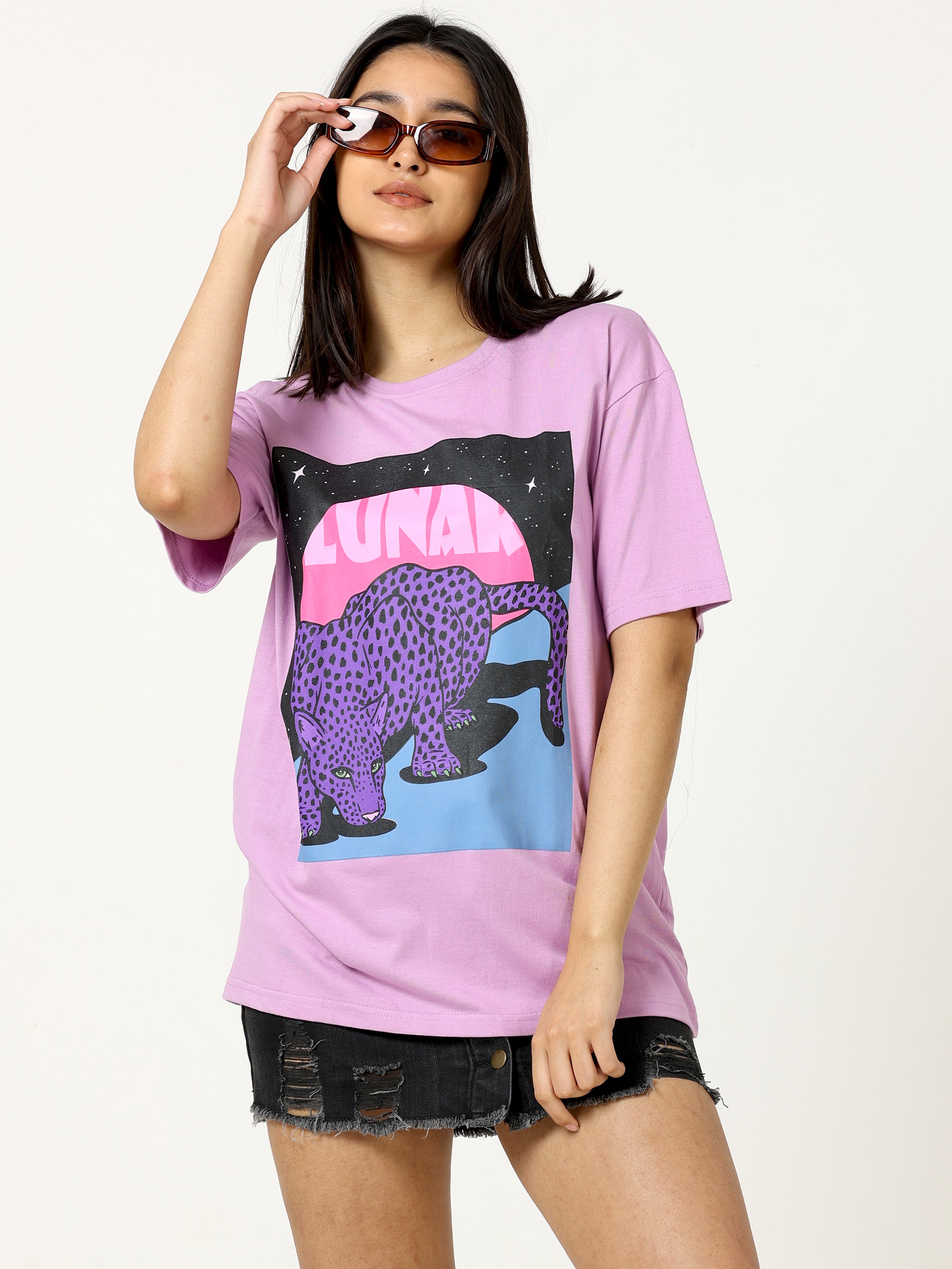 Pink Lunar Printed Oversized T-shirt - UNISEX