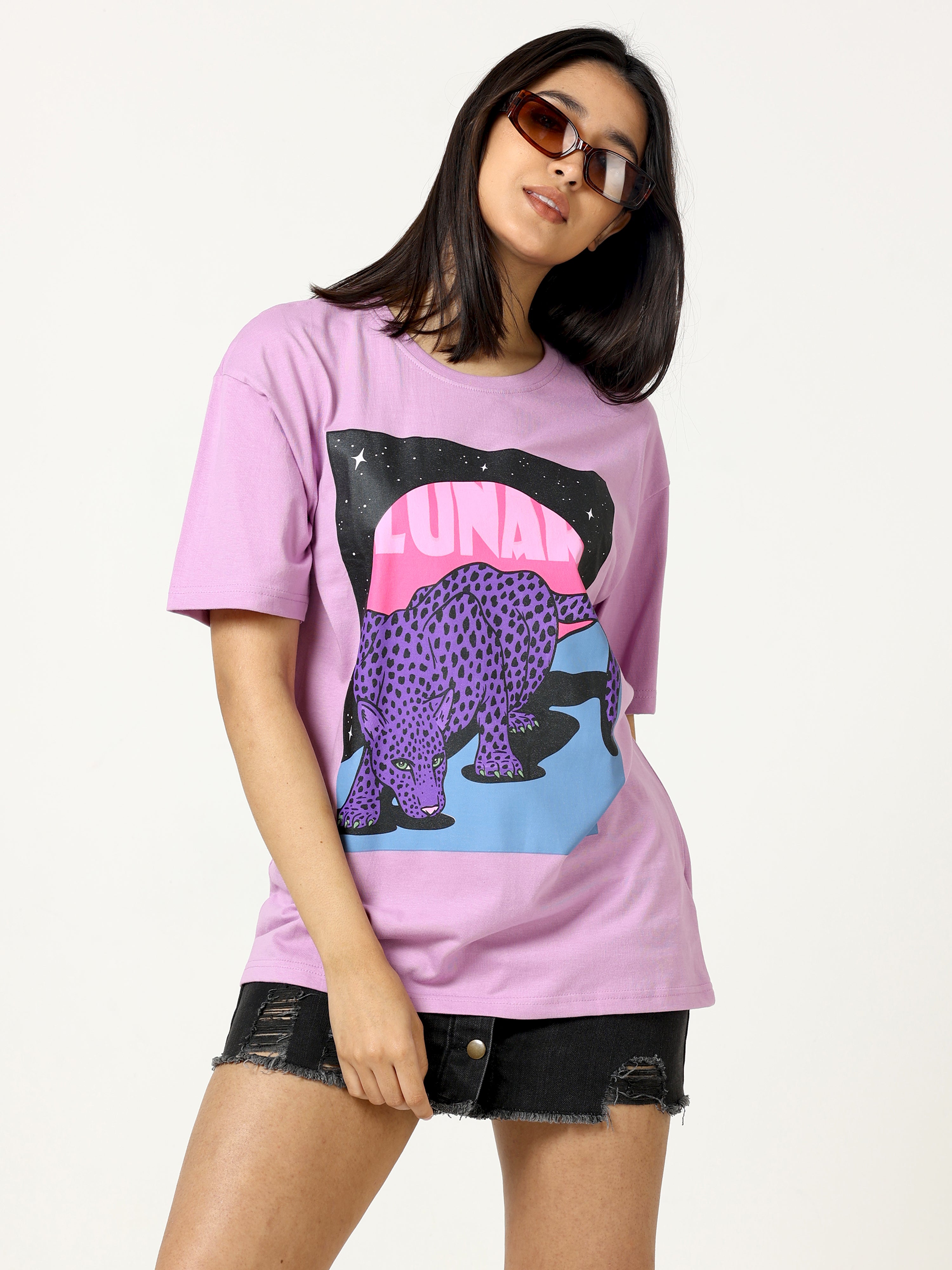 Pink Lunar Printed Oversized T-shirt - UNISEX