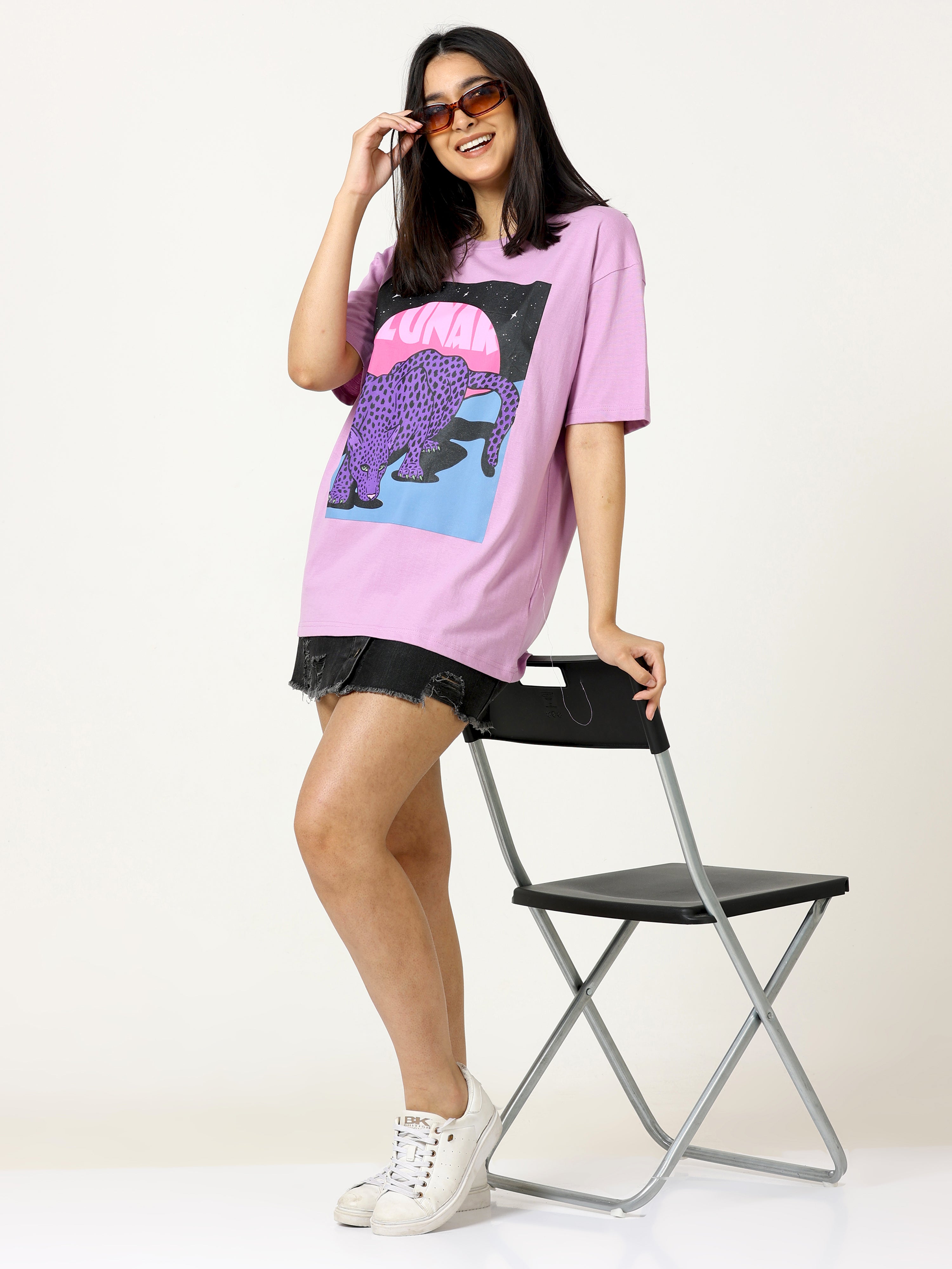 Pink Lunar Printed Oversized T-shirt - UNISEX