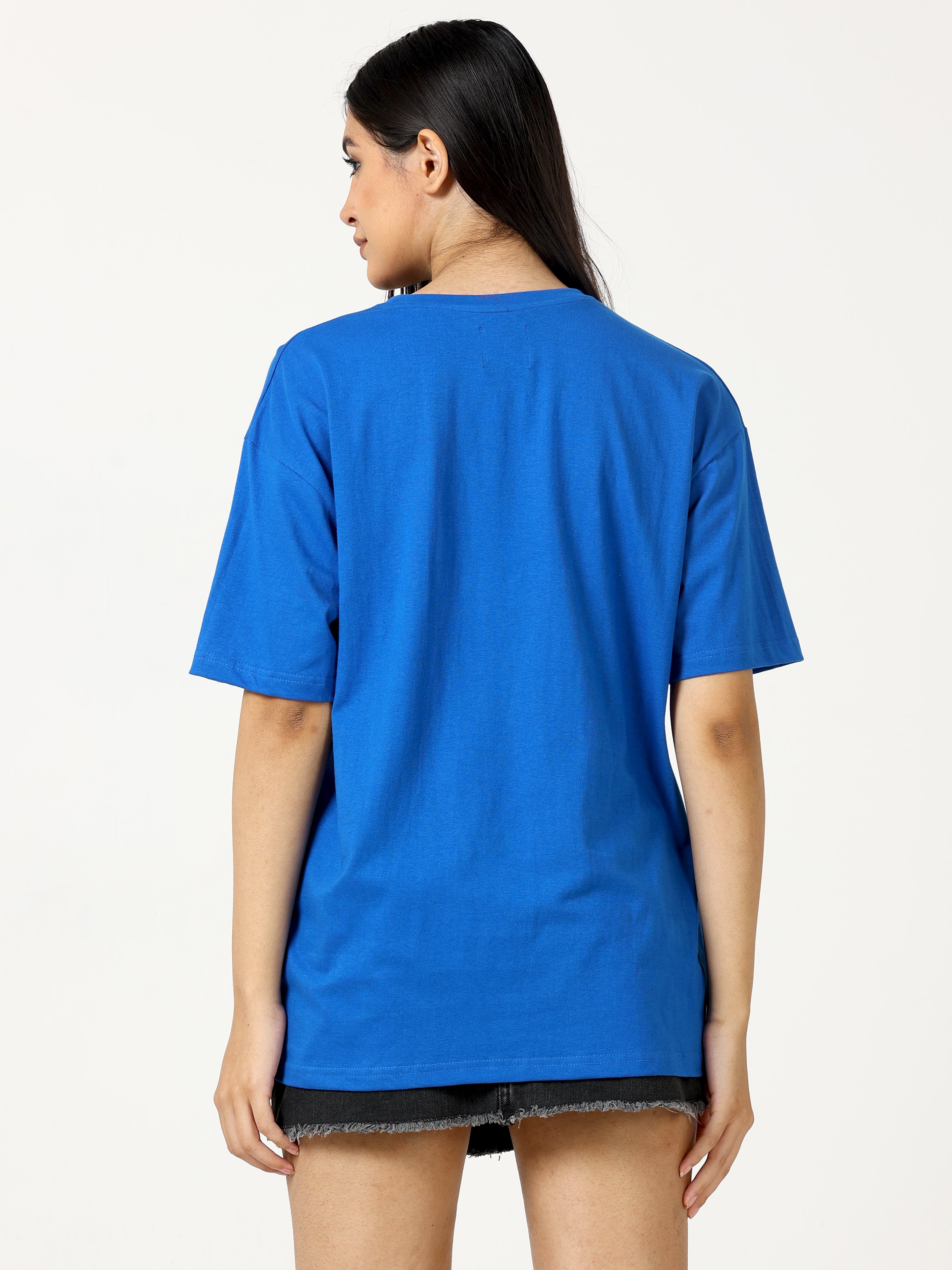 Blue POPCORN Printed Oversized T-shirt - UNISEX