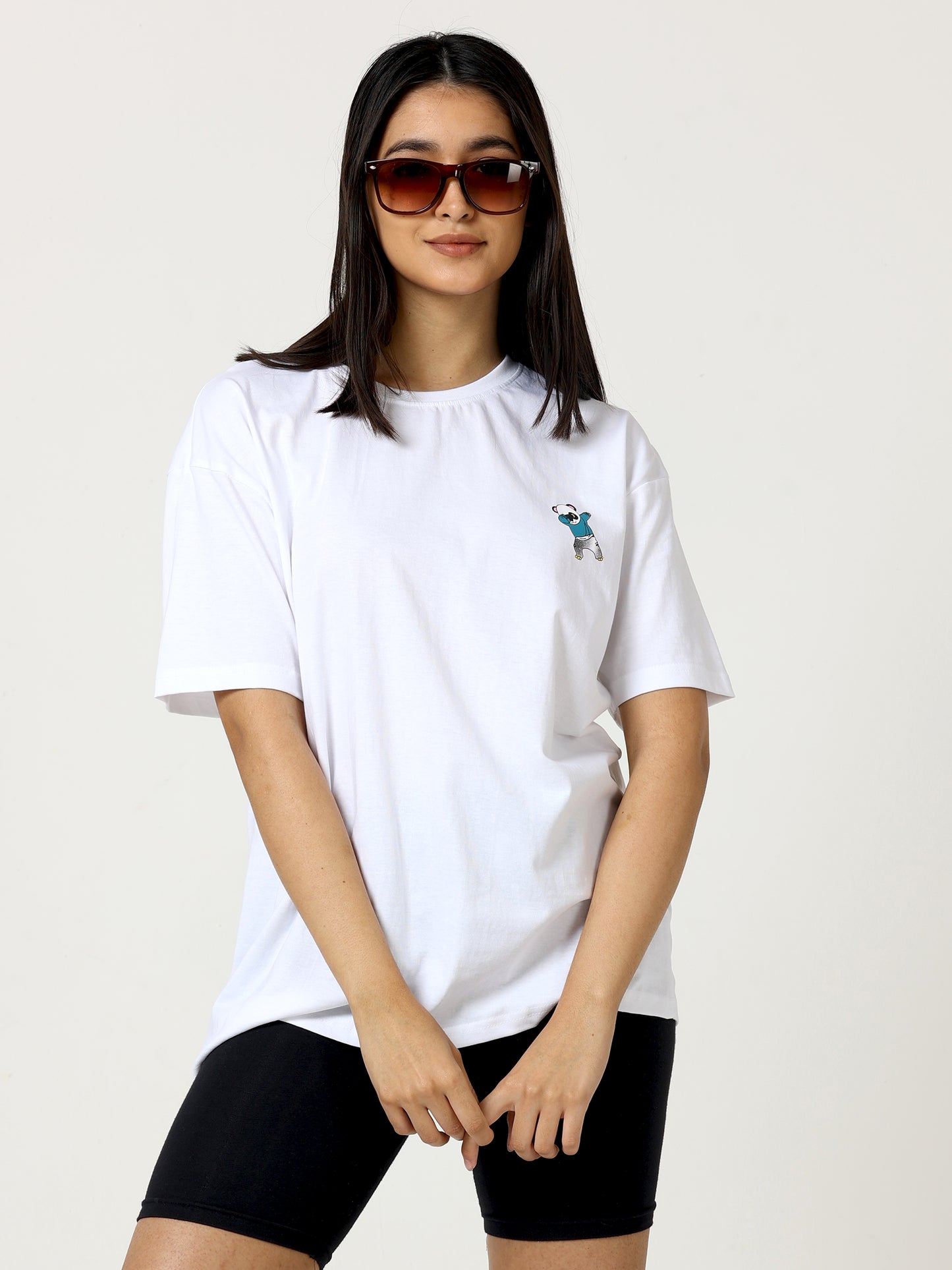 White Panda Printed Oversized T-shirt - UNISEX