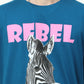 Blue Rebel Zebra Printed Oversized T-shirt - UNISEX