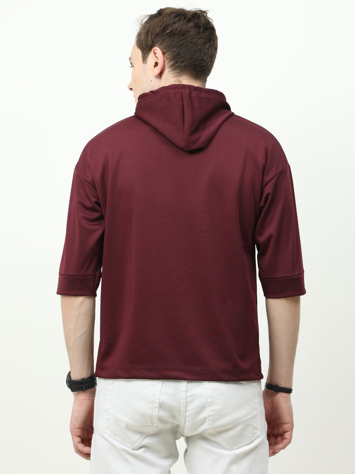 Maroon off shoulder Oversized Hoodie