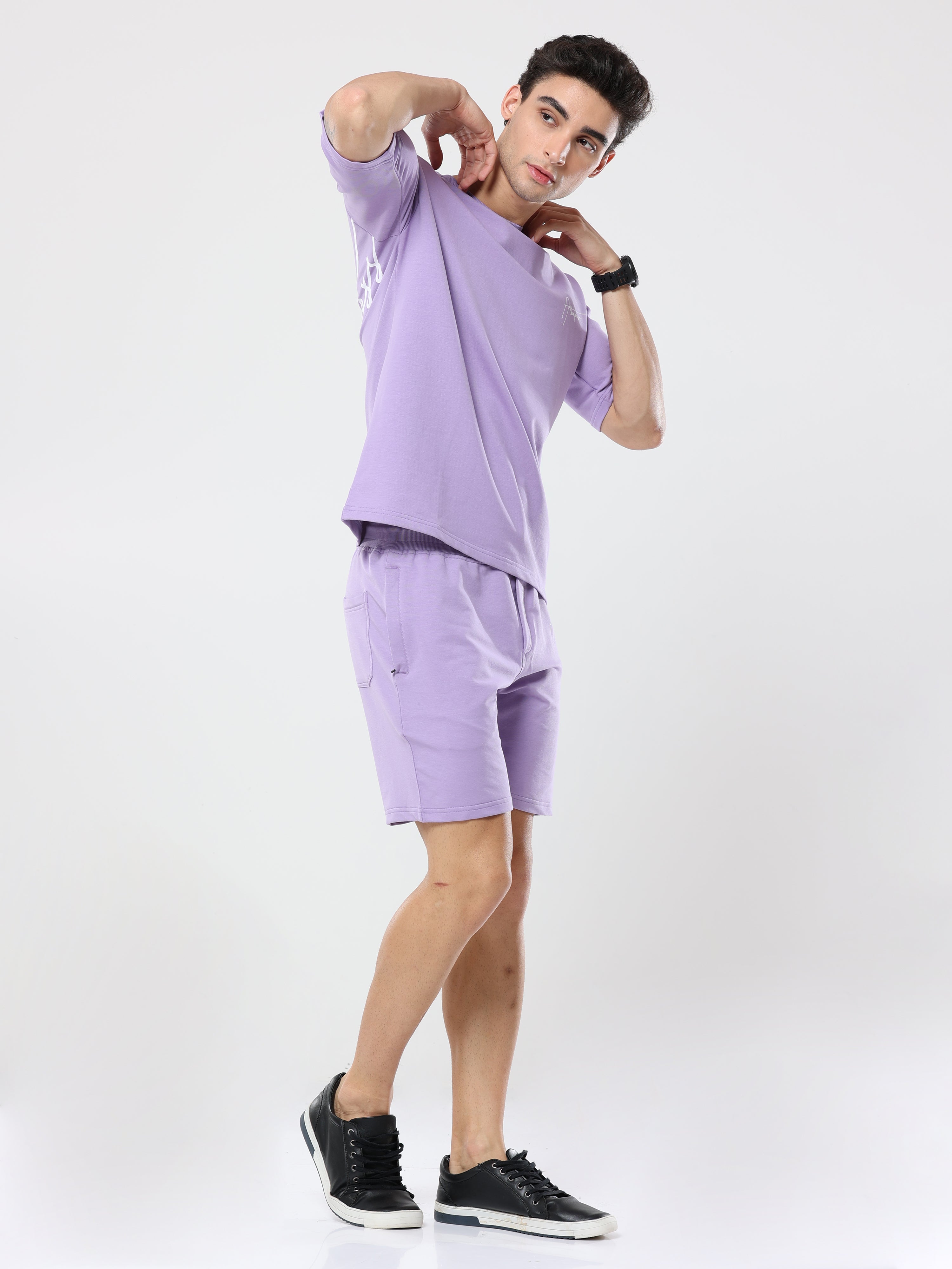 طقم ملابس Albatross Purple Backprint Very Premium Co-Ordset - للجنسين