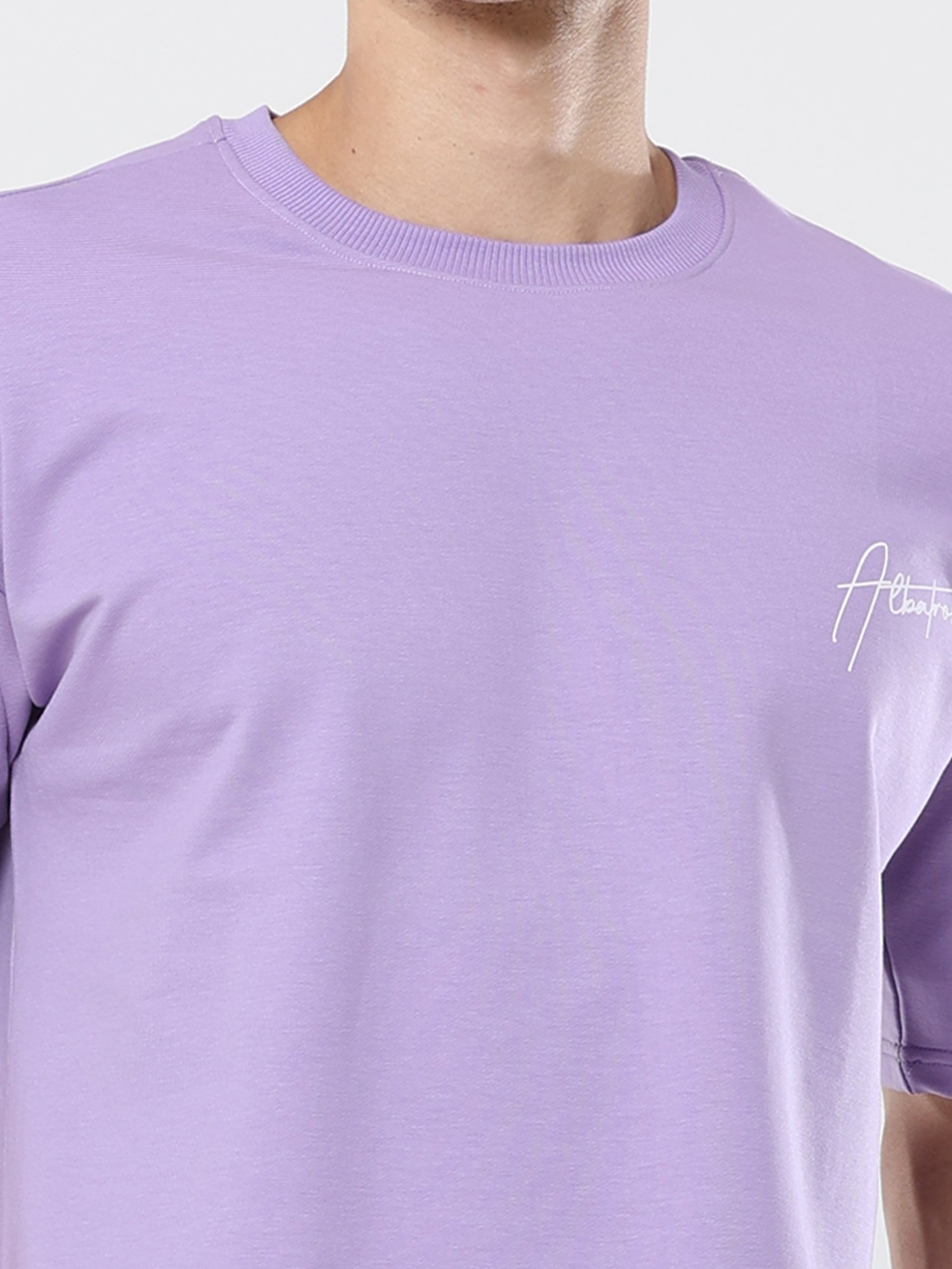 طقم ملابس Albatross Purple Backprint Very Premium Co-Ordset - للجنسين